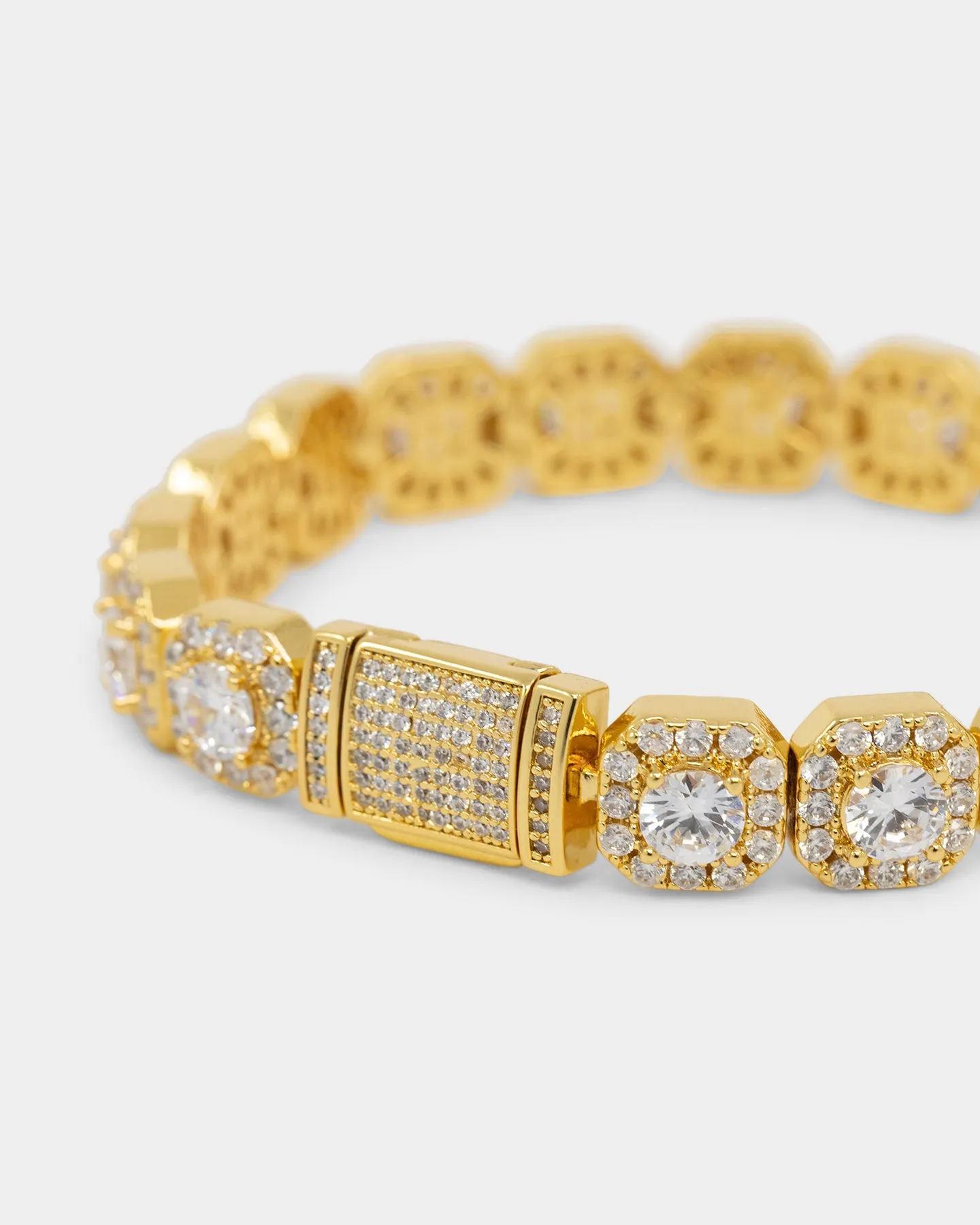NXS Clustered Tennis Bracelet Iced Gold