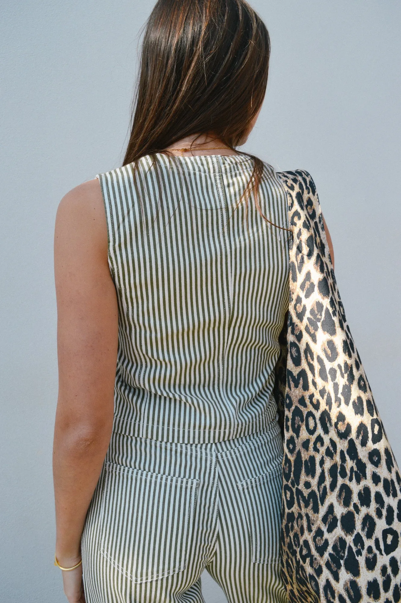 Object Mollie Cloud Dancer Striped Waistcoat
