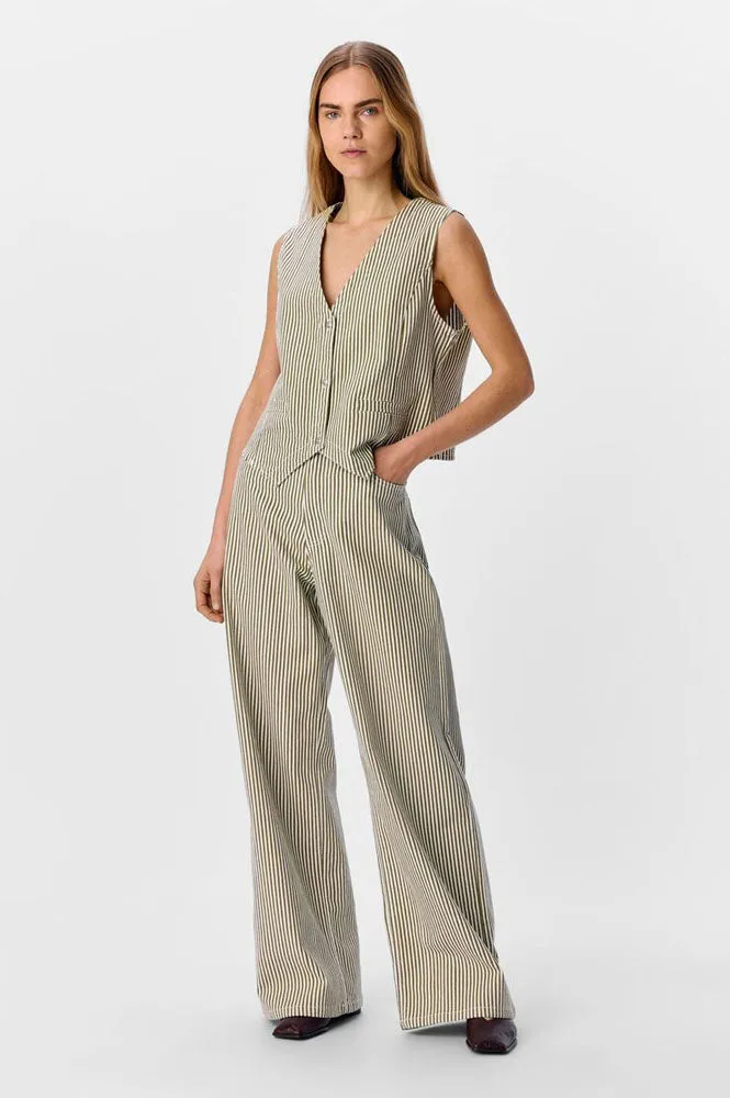 Object Mollie Cloud Dancer Striped Waistcoat