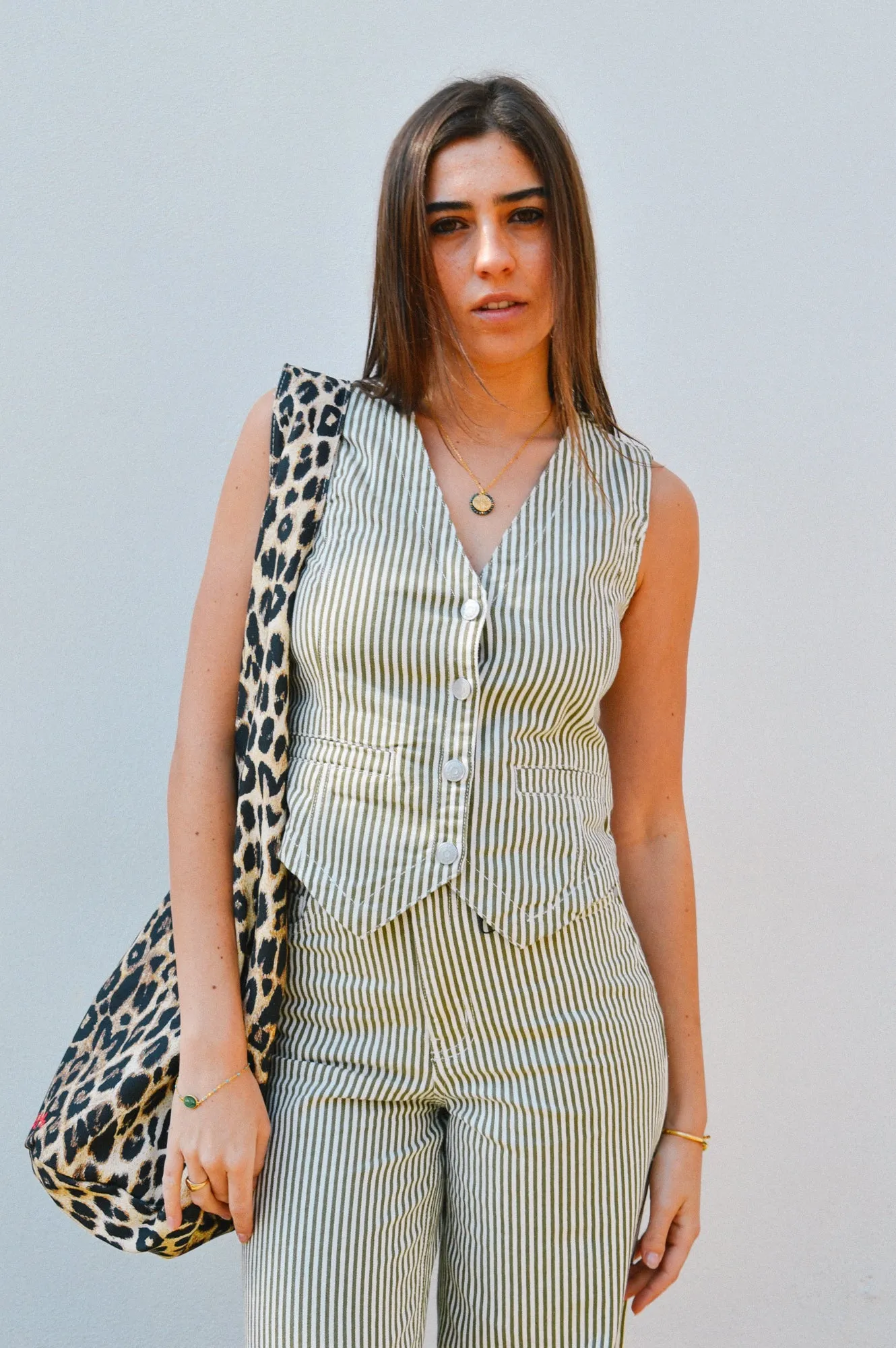 Object Mollie Cloud Dancer Striped Waistcoat