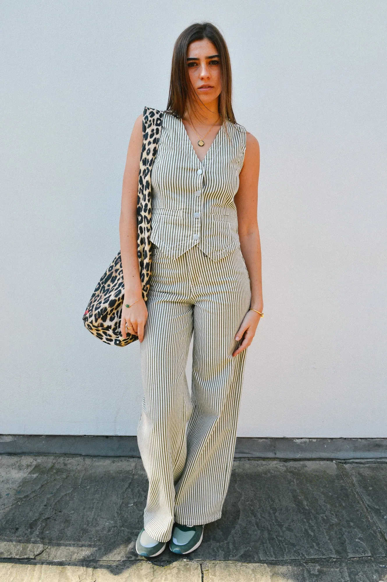 Object Mollie Cloud Dancer Striped Waistcoat