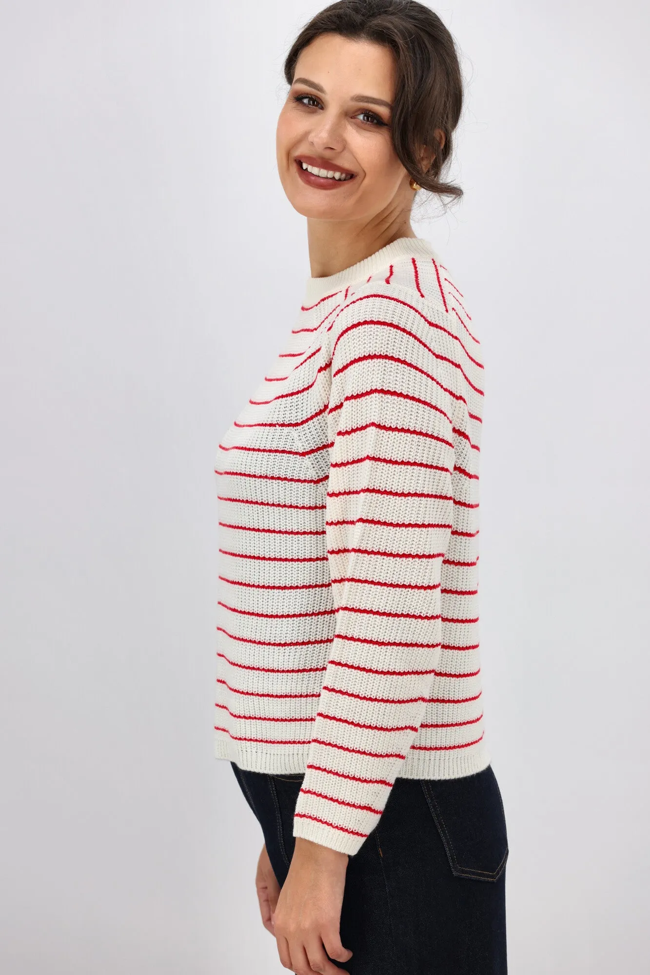 ONLY Base L/S O-Neck Pullover Knit Ski Patrol Stripes