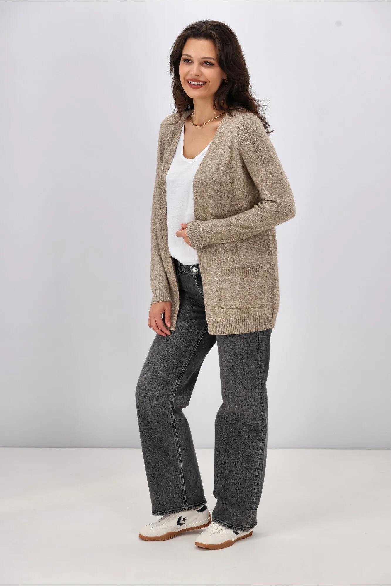 ONLY Lesly L/S Open Cardigan Beige