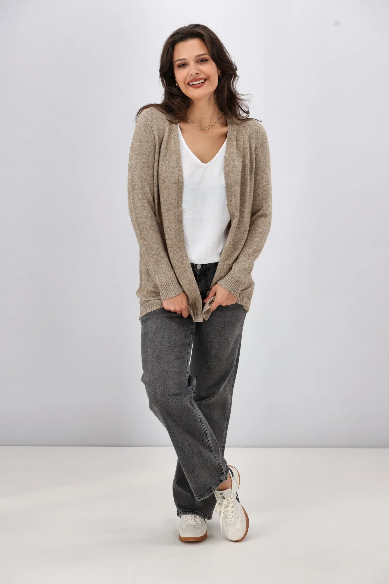 ONLY Lesly L/S Open Cardigan Beige