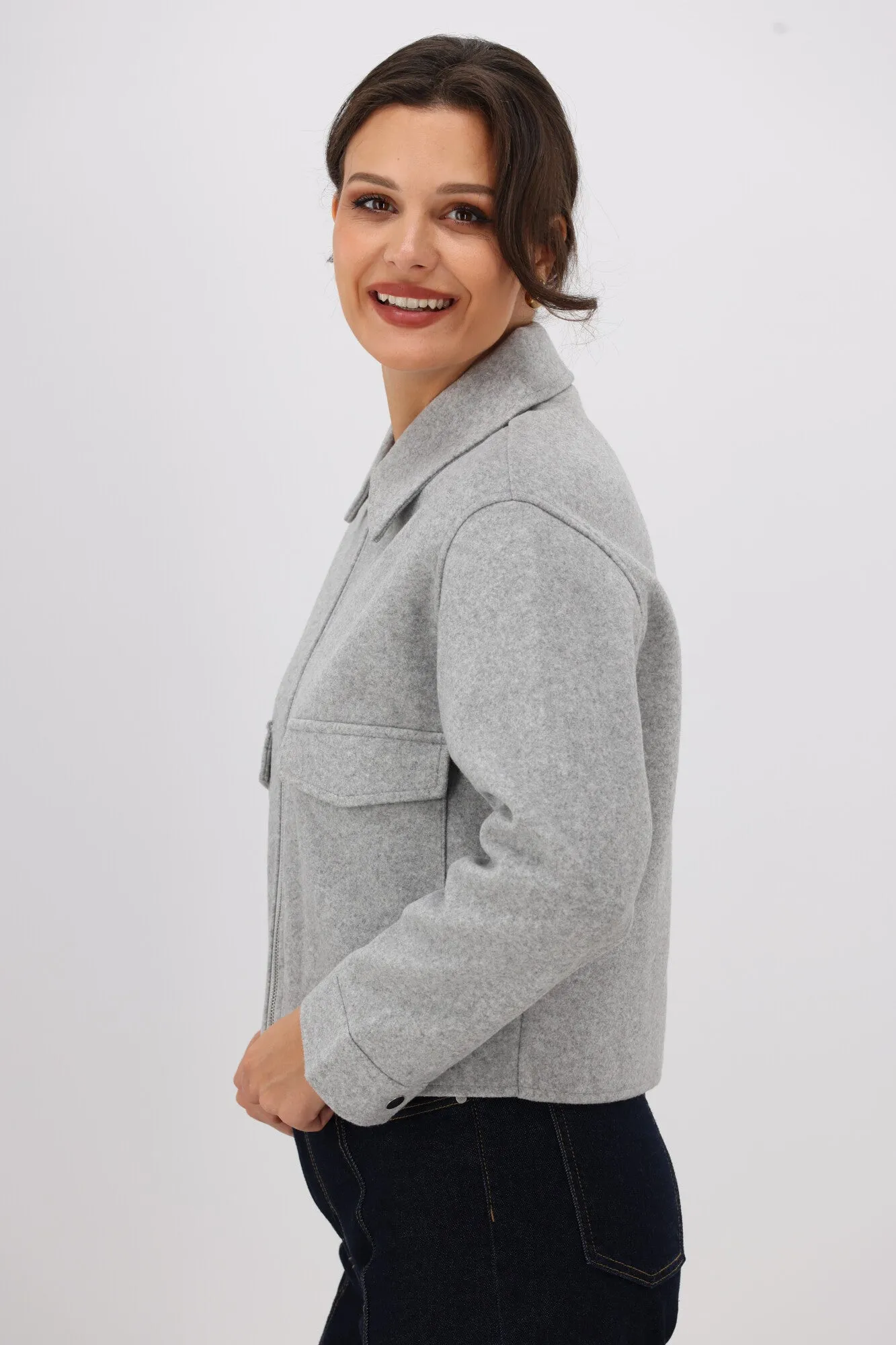 ONLY Nancy Life Cargo Jacket Light Grey
