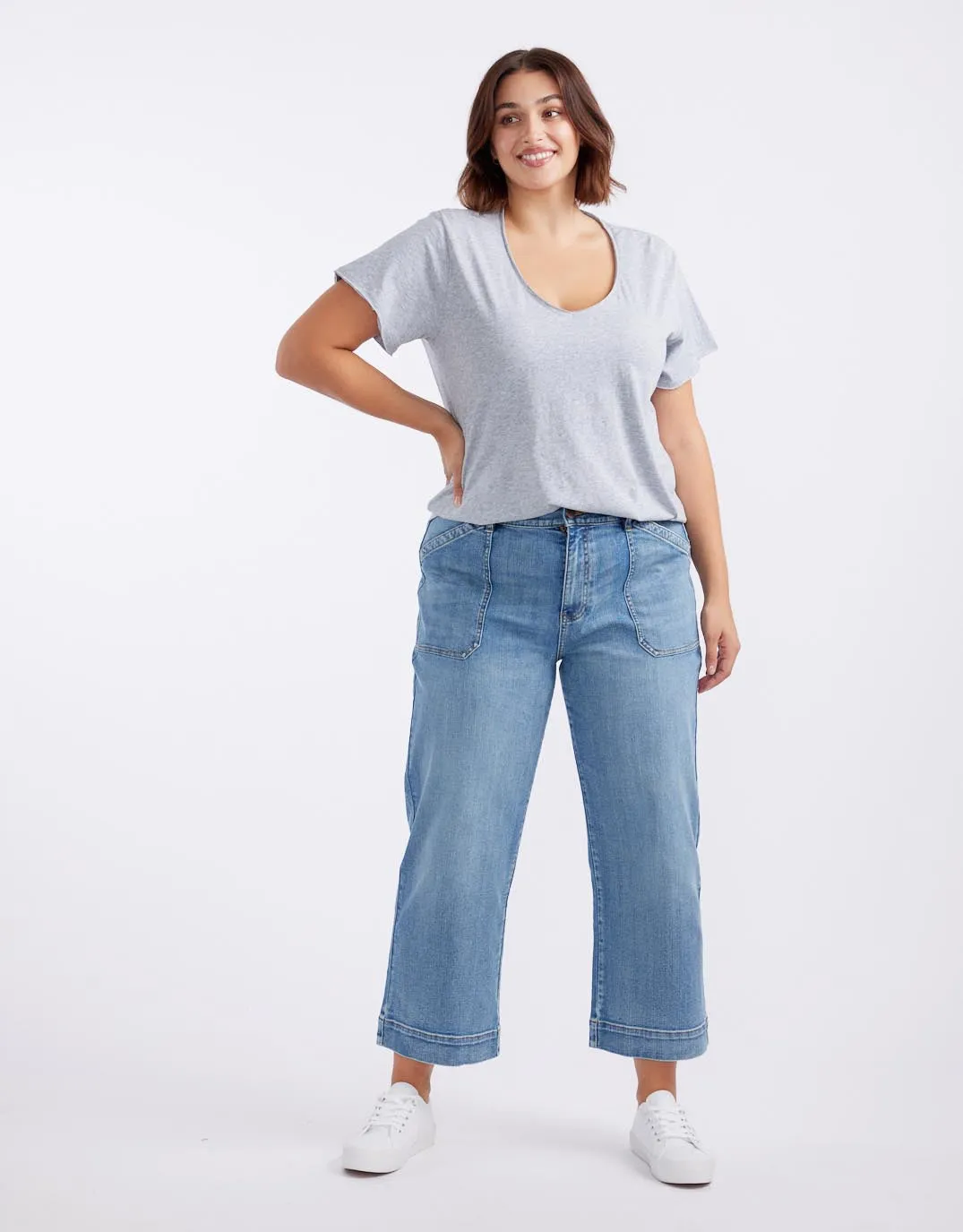 Original V Neck T-Shirt - Grey Marle