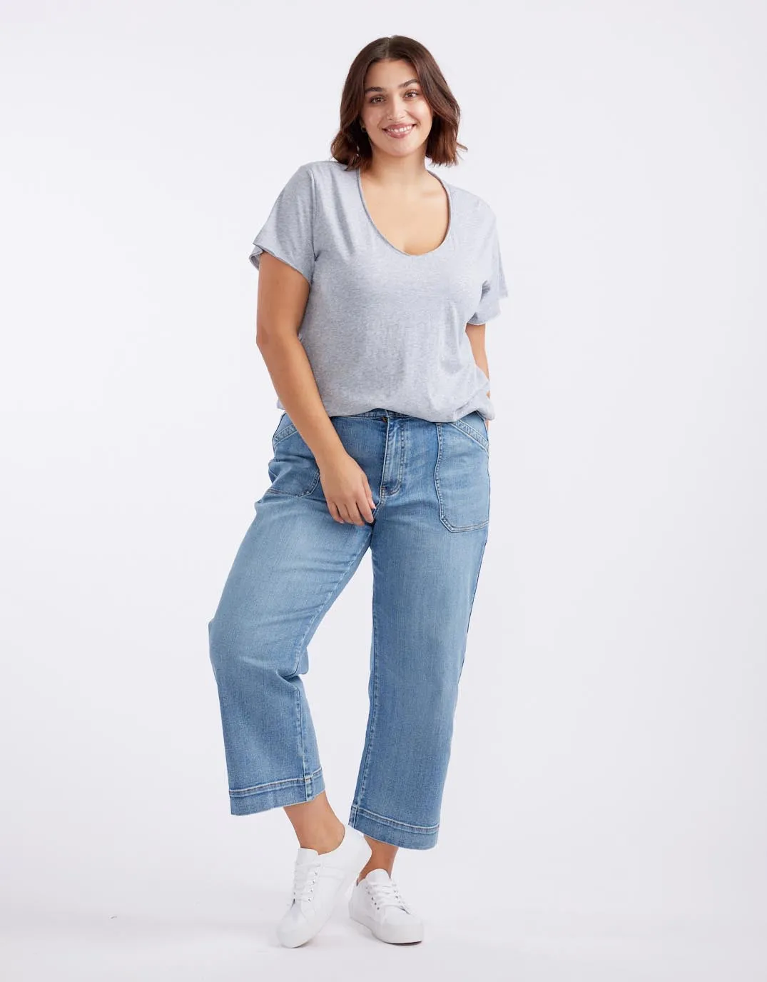 Original V Neck T-Shirt - Grey Marle