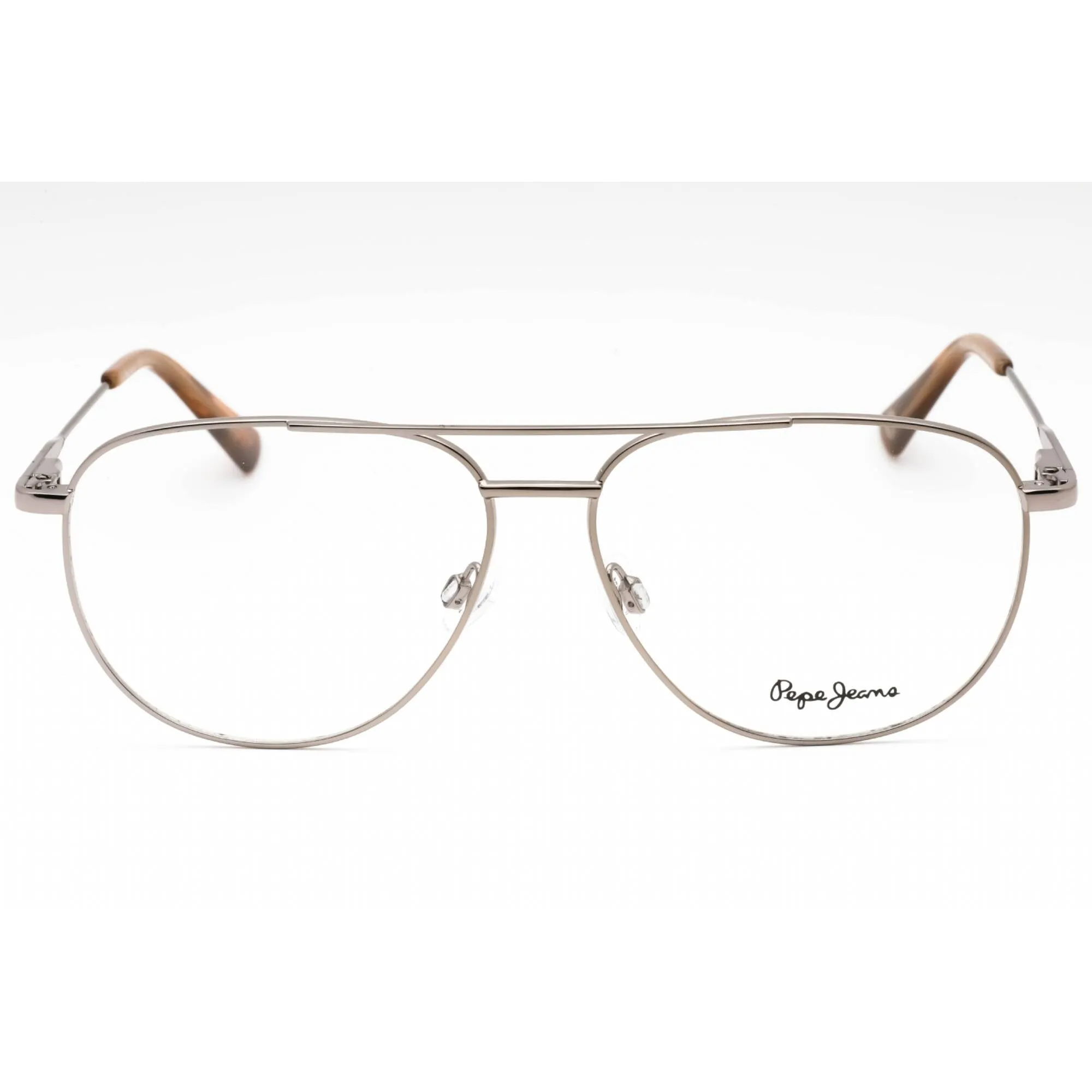 Pepe Jeans Men's Eyeglasses - Gunmetal Metal Aviator Full Rim Frame | PJ1356 C1