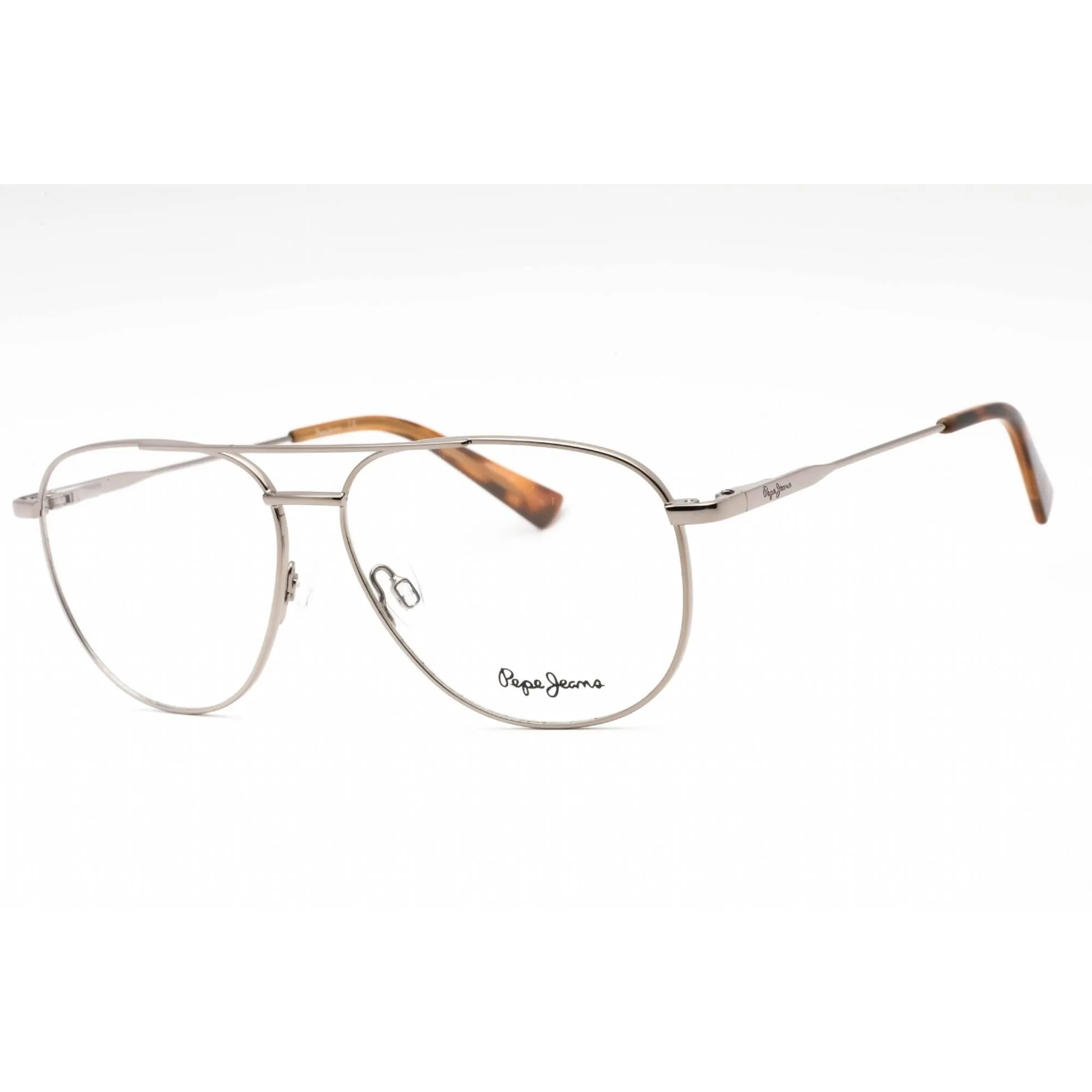 Pepe Jeans Men's Eyeglasses - Gunmetal Metal Aviator Full Rim Frame | PJ1356 C1