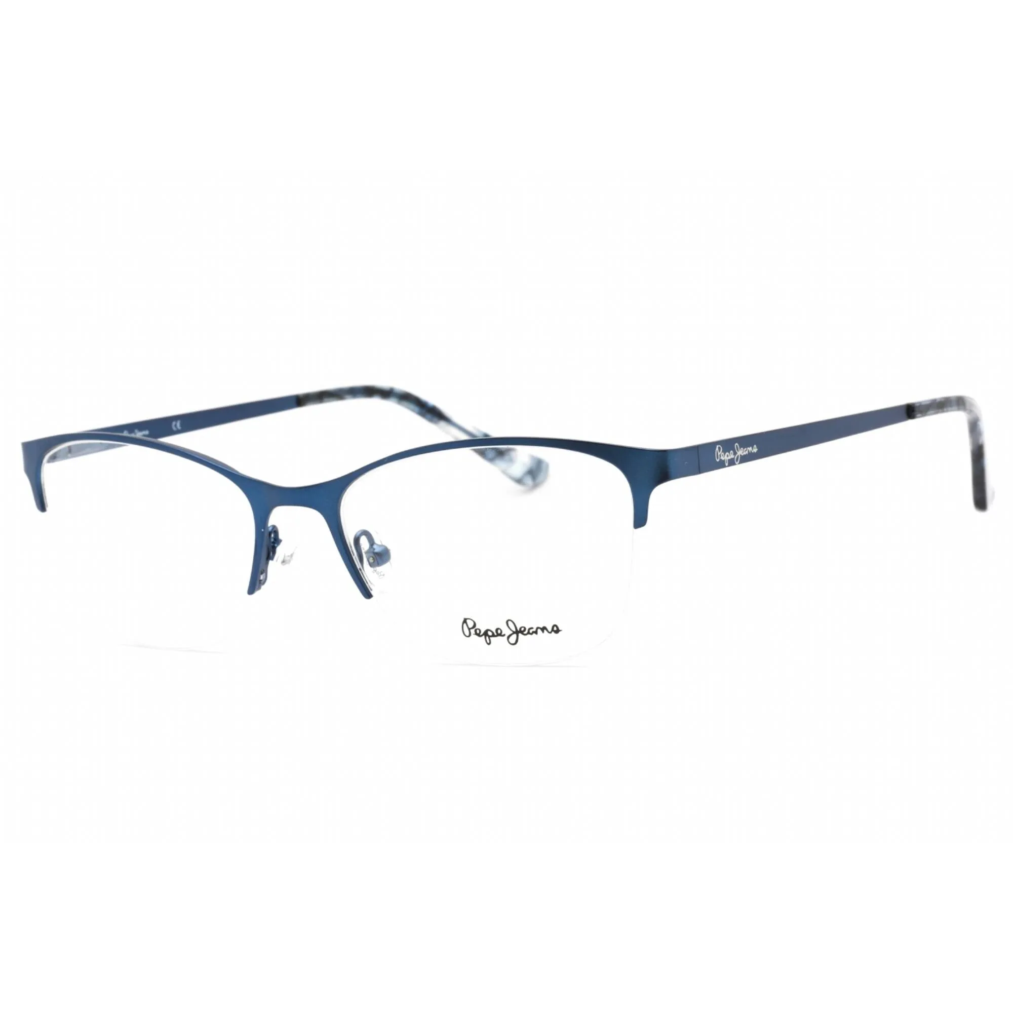 Pepe Jeans Women's Eyeglasses - Blue Metal Cat Eye Frame Clear Demo Lens | PJ1385 C2