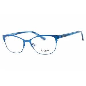 Pepe Jeans Women's Eyeglasses - Blue Metal Cat Eye Frame Clear Demo Lens | PJ1389 C2