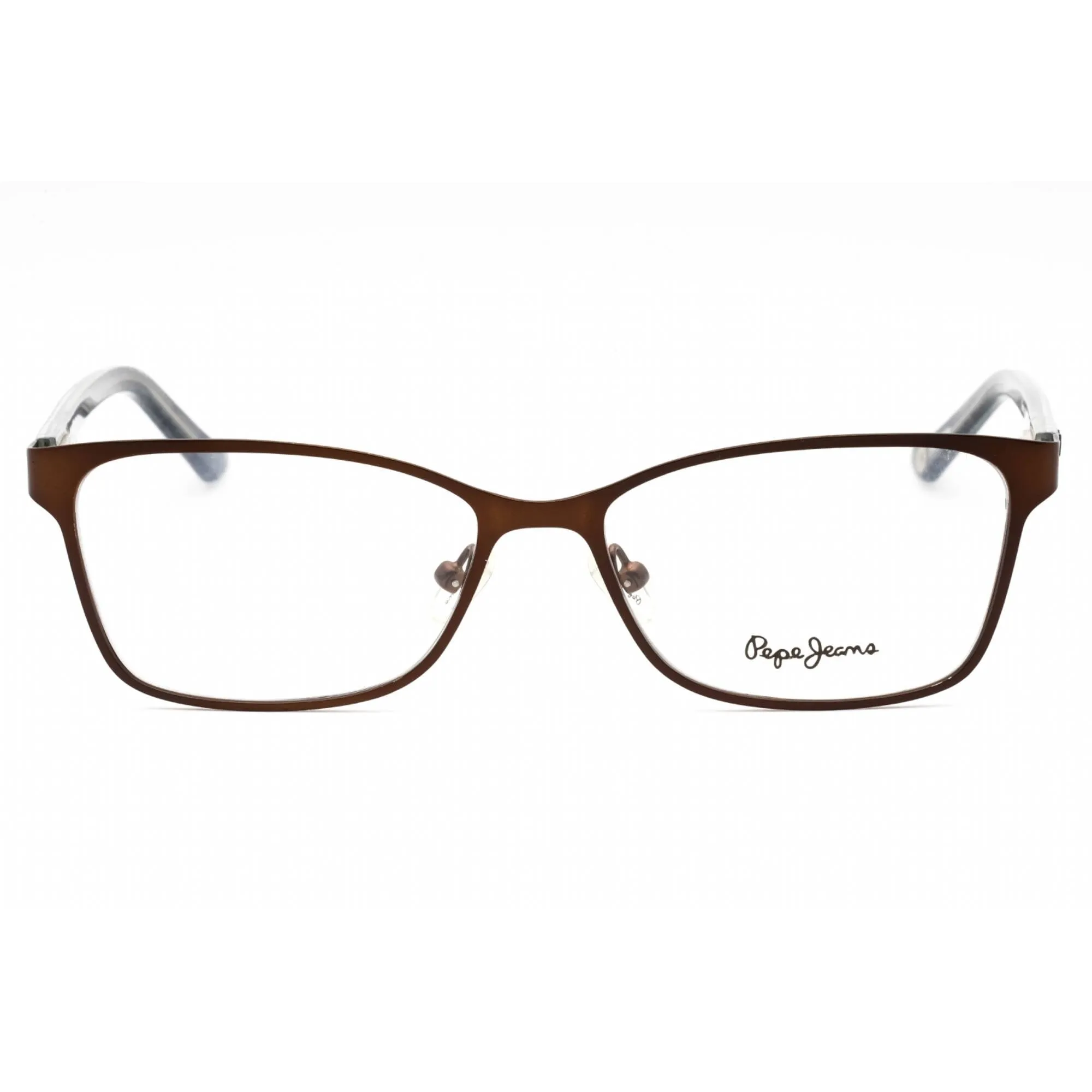 Pepe Jeans Women's Eyeglasses - Brown Metal Rectangular Full Rim Frame | PJ1220 C2