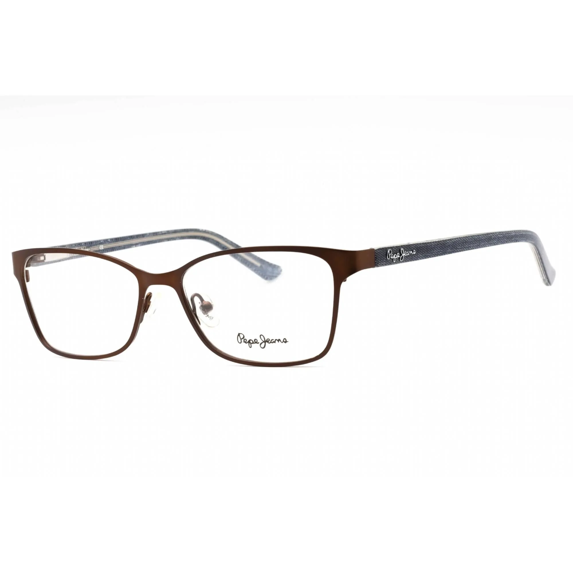 Pepe Jeans Women's Eyeglasses - Brown Metal Rectangular Full Rim Frame | PJ1220 C2