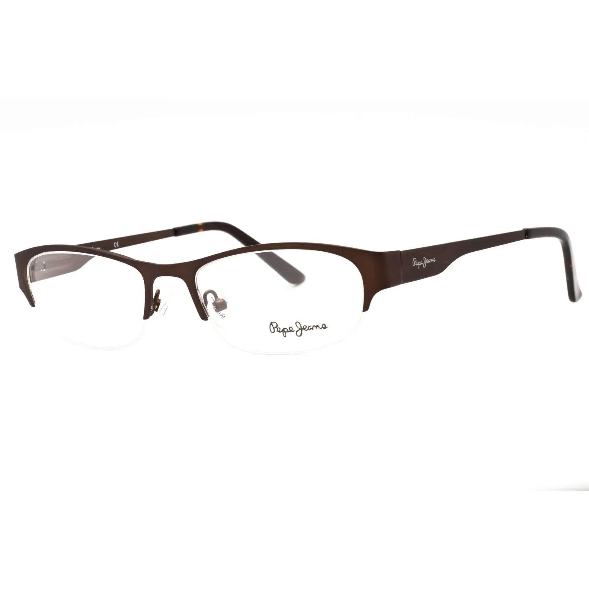 Pepe Jeans Women's Eyeglasses - Brown Metal Rectangular Half Rim Frame | PJ1114 C4
