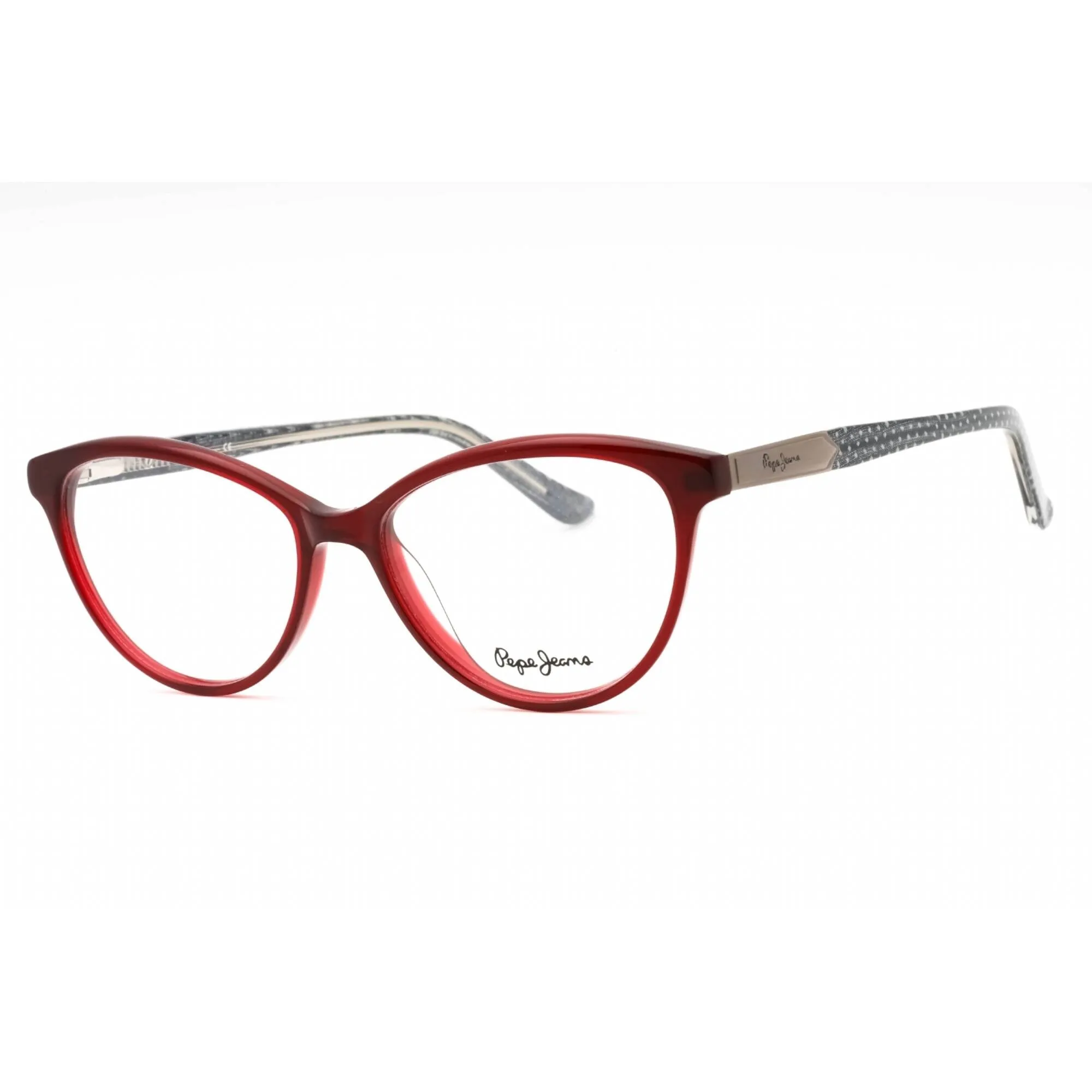 Pepe Jeans Women's Eyeglasses - Burgundy Plastic Cat Eye Full Rim Frame | PJ3190 C3
