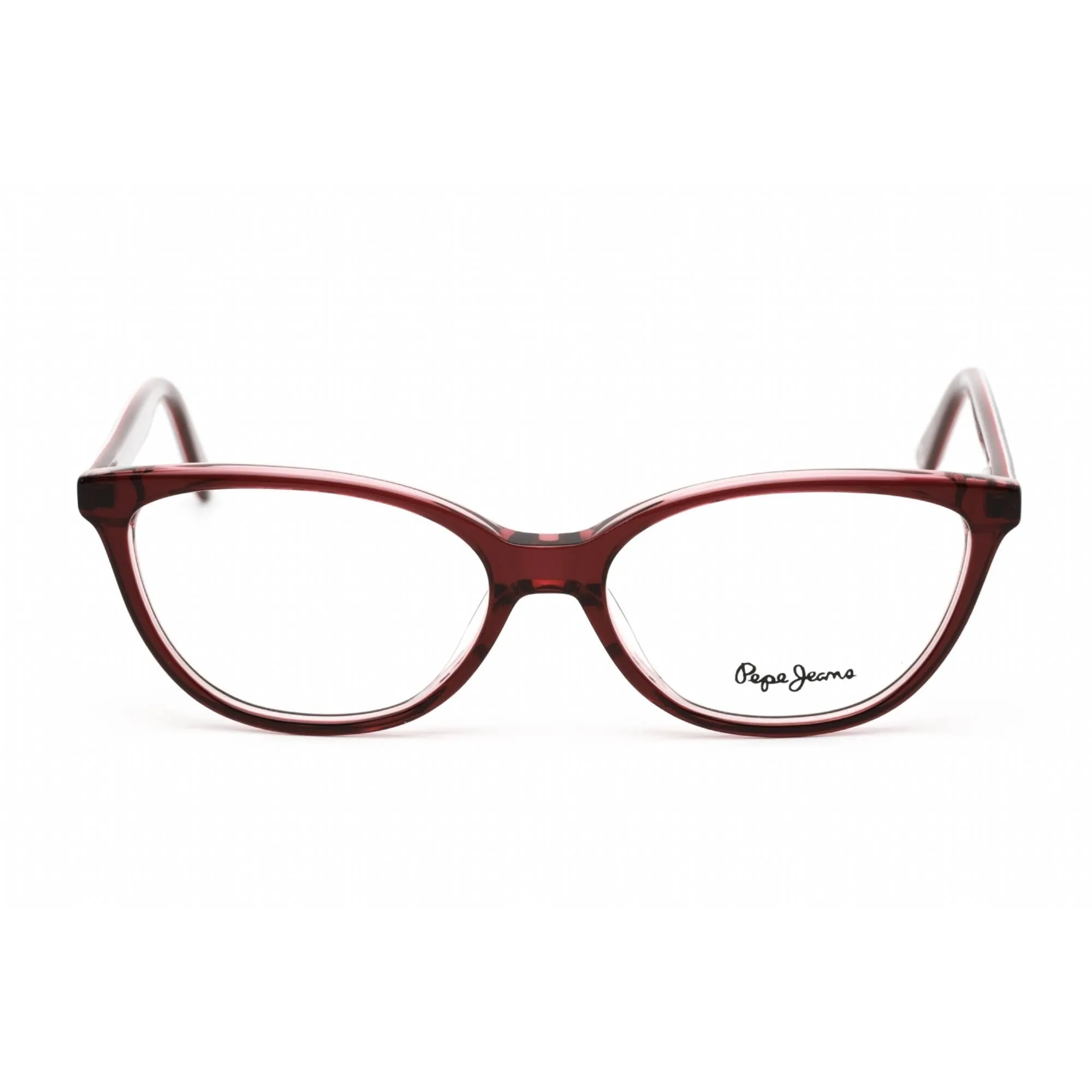 Pepe Jeans Women's Eyeglasses - Burgundy Plastic Cat Eye Full Rim Frame | PJ3317 C3