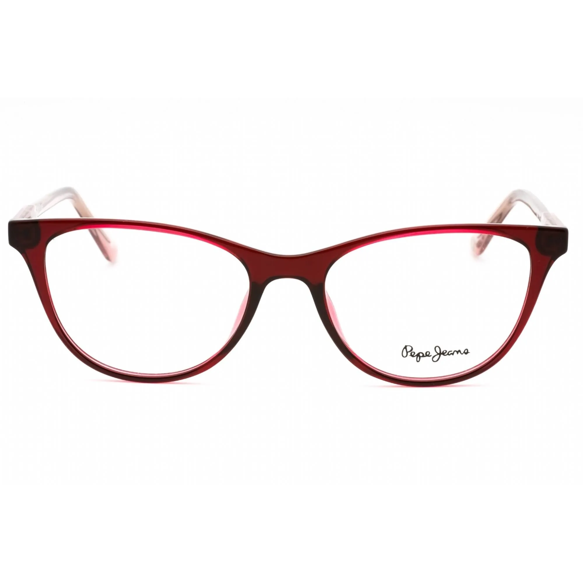 Pepe Jeans Women's Eyeglasses - Crys Red Plastic Cat Eye Full Rim Frame | PJ3449 C4