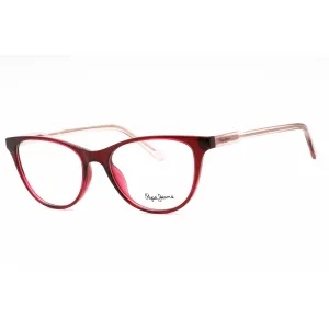 Pepe Jeans Women's Eyeglasses - Crys Red Plastic Cat Eye Full Rim Frame | PJ3449 C4