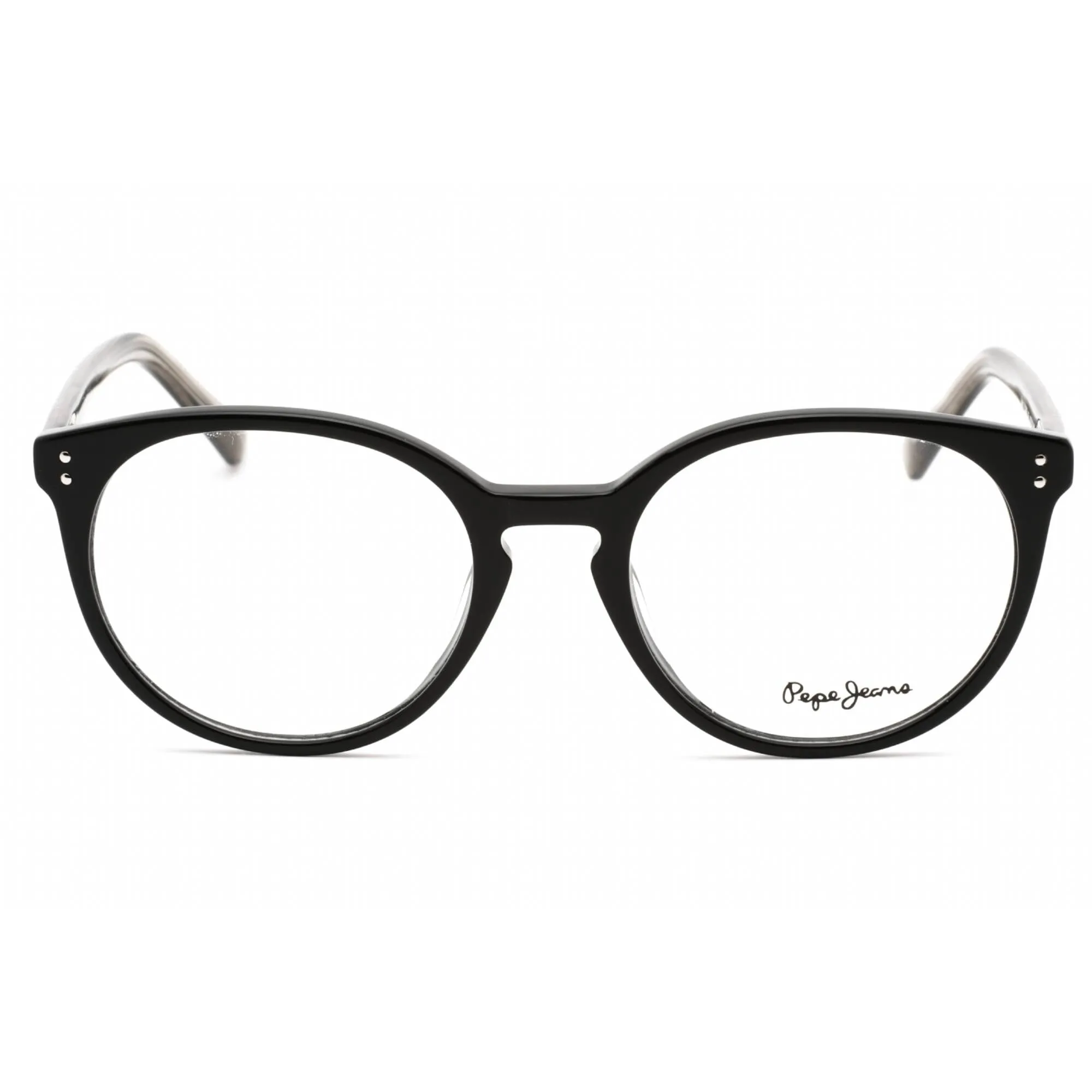Pepe Jeans Women's Eyeglasses - Gloss Black Plastic Round Full Rim Frame | PJ3475 C5