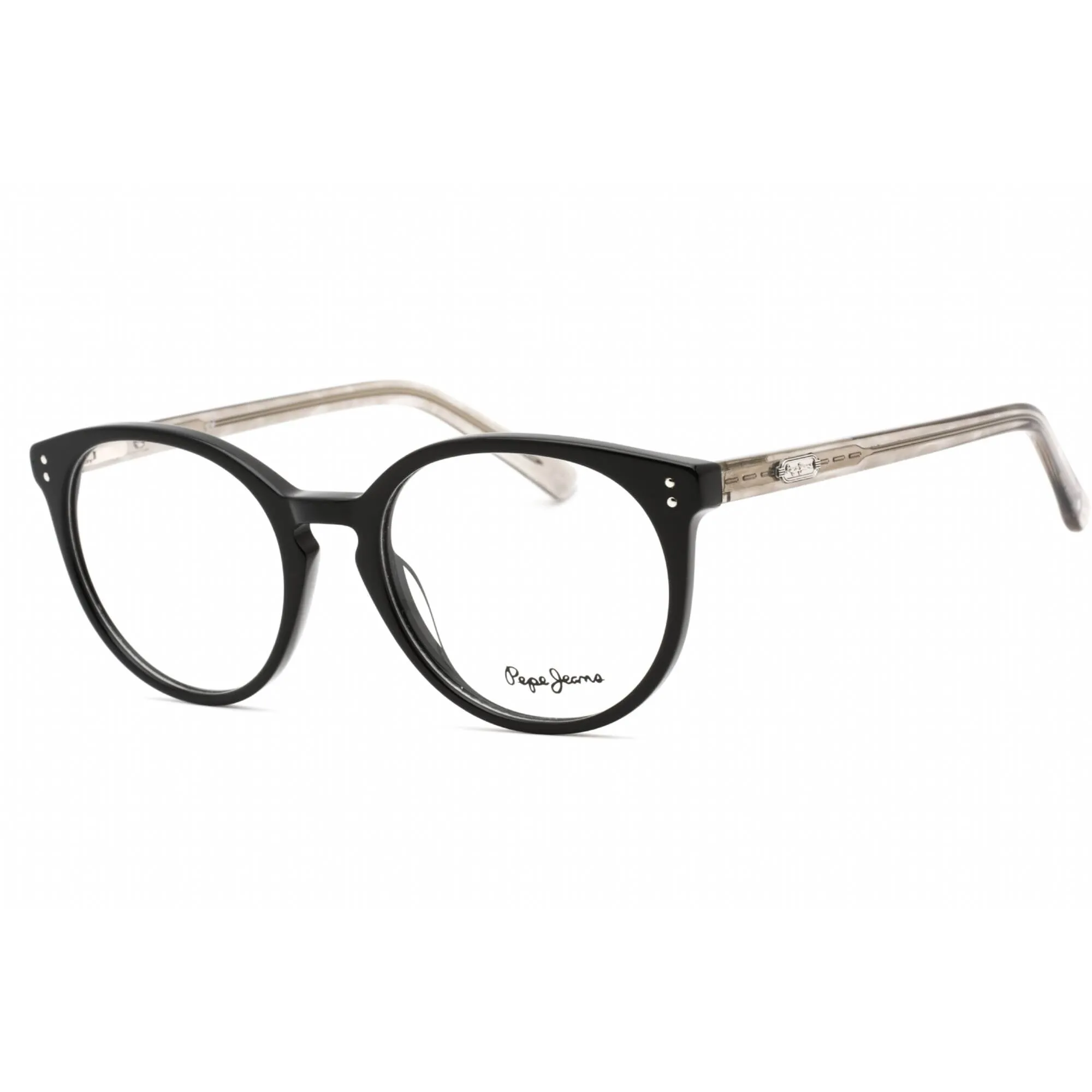 Pepe Jeans Women's Eyeglasses - Gloss Black Plastic Round Full Rim Frame | PJ3475 C5