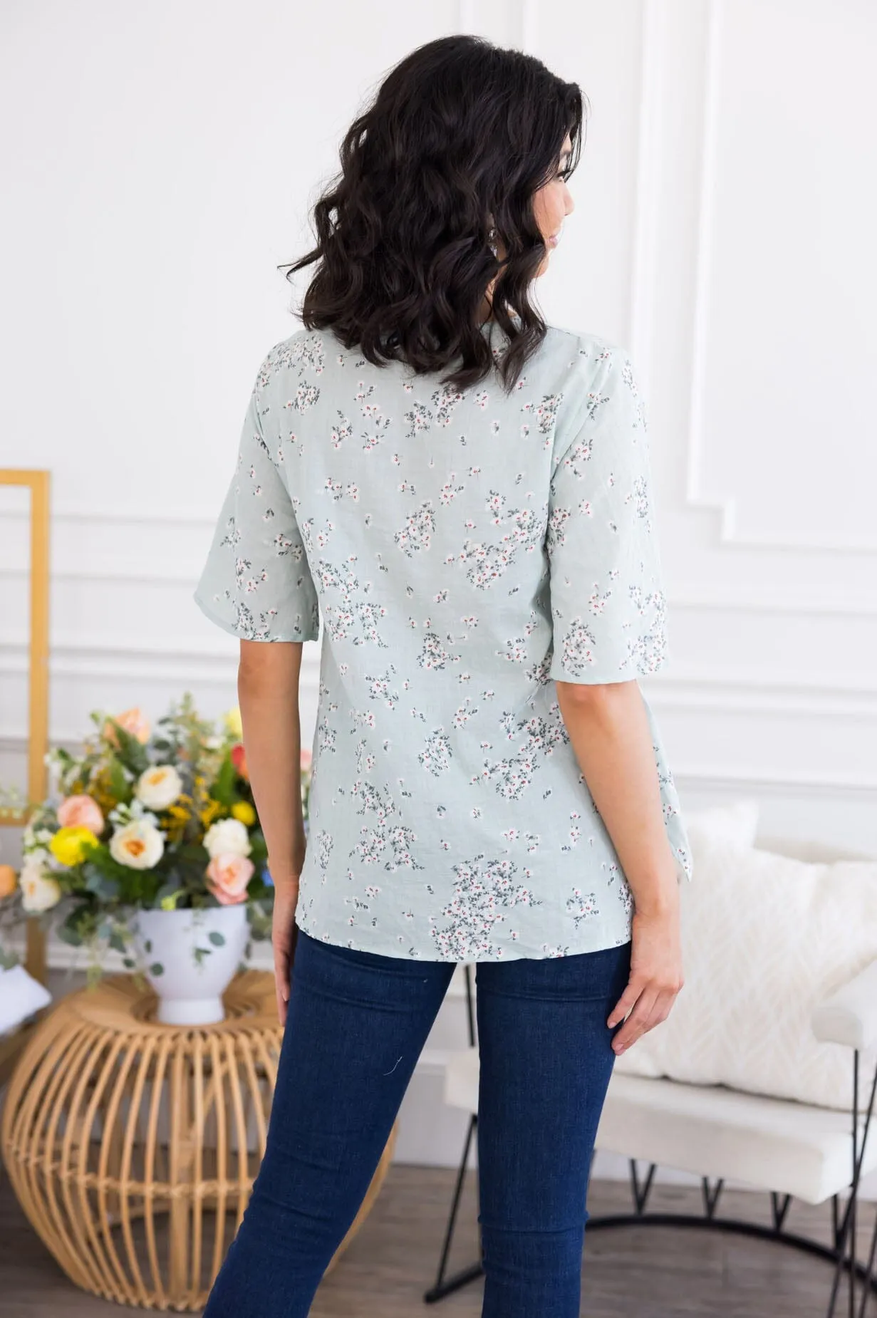 Photo Ready Tie Front Top