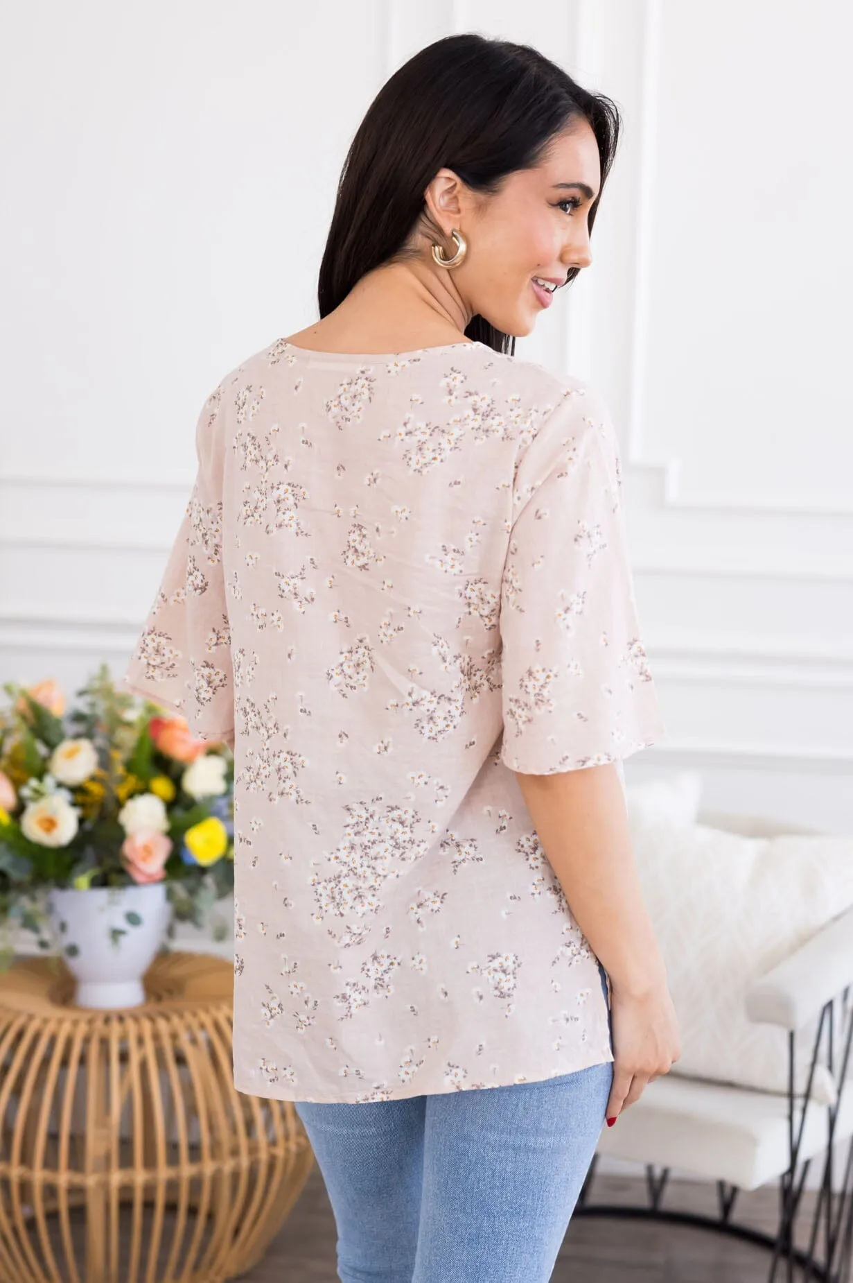 Photo Ready Tie Front Top