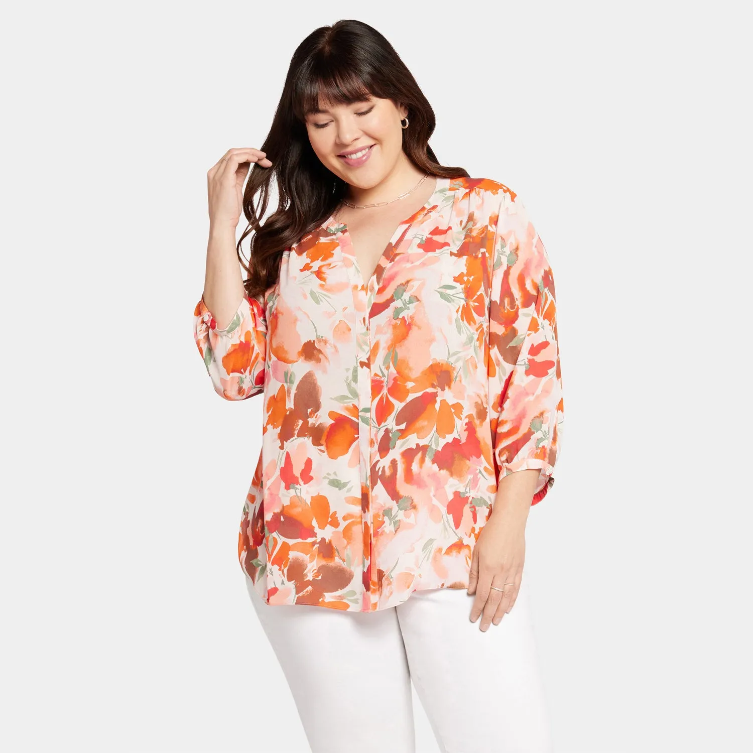 Pintuck Blouse In Plus Size - Utopia
