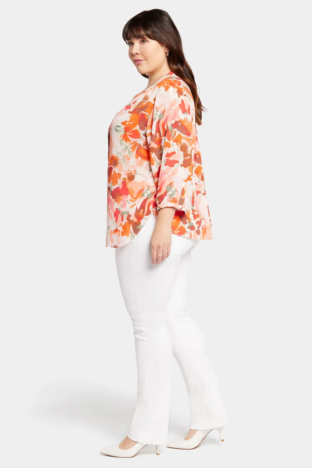 Pintuck Blouse In Plus Size - Utopia