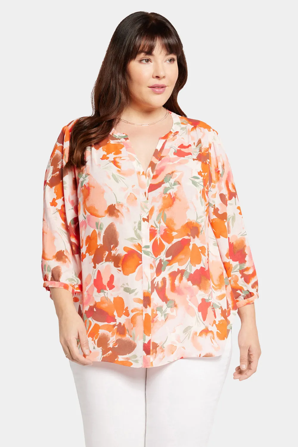 Pintuck Blouse In Plus Size - Utopia