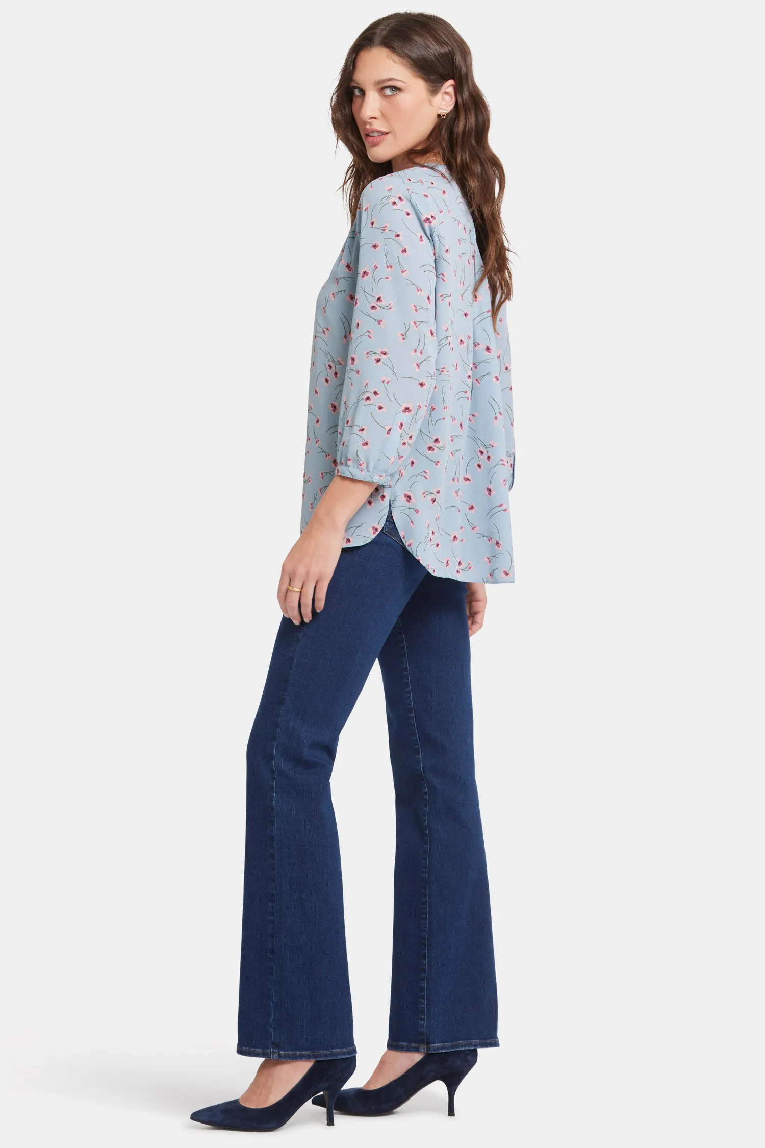 Pintuck Blouse - Mountain Petals