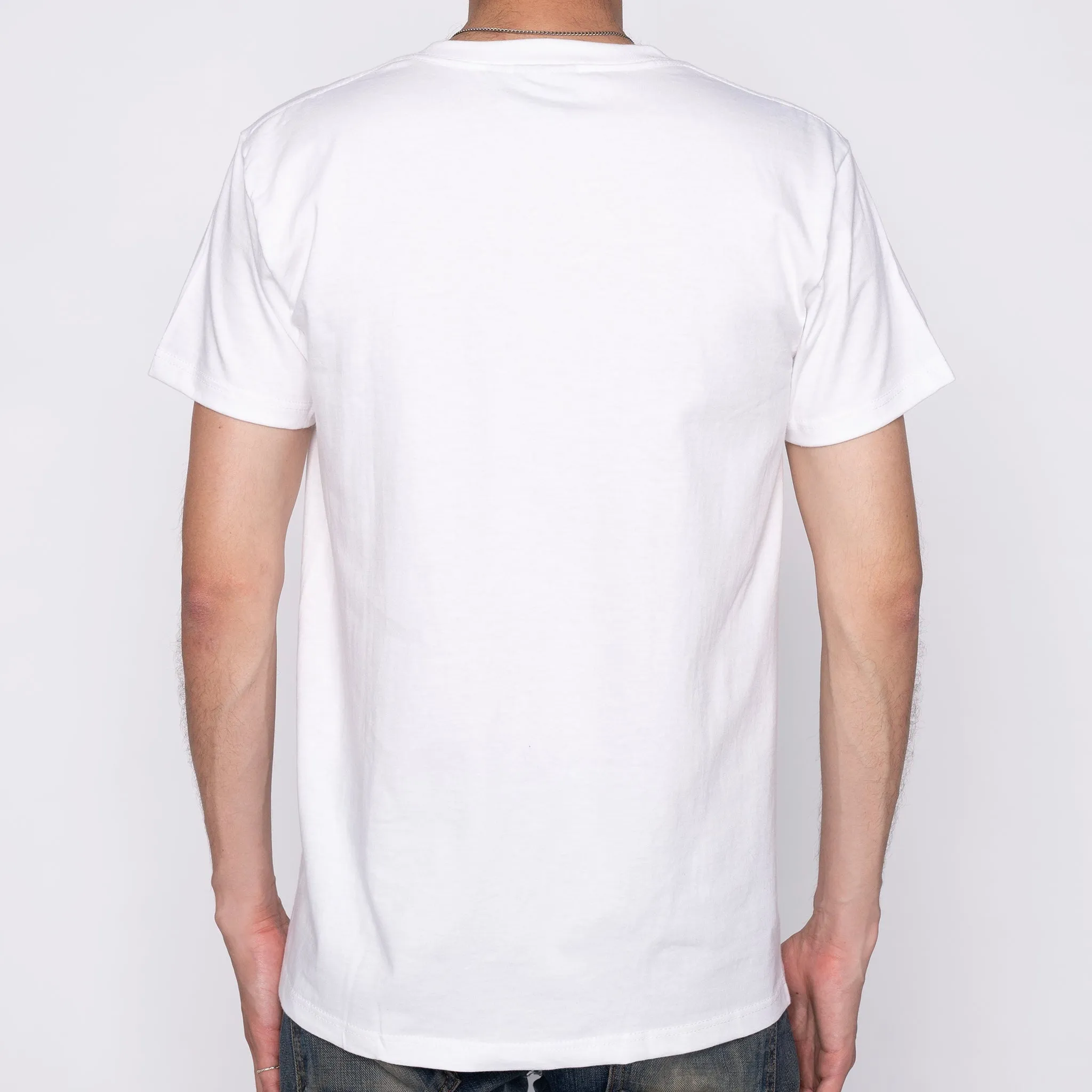 Pocket Tee - White   Bandana Cloth - Brown