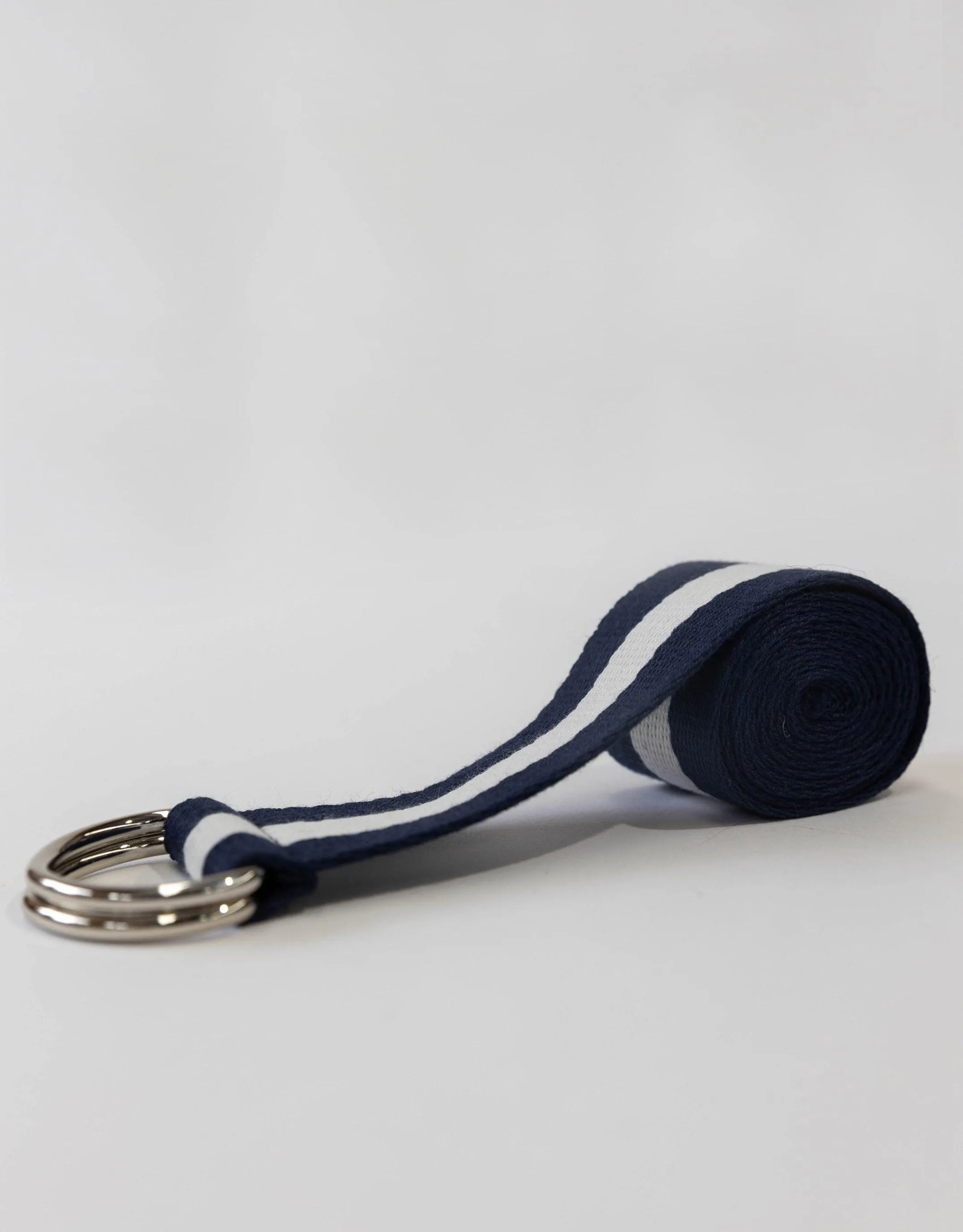 Portsea D-Ring Belt - Navy/White