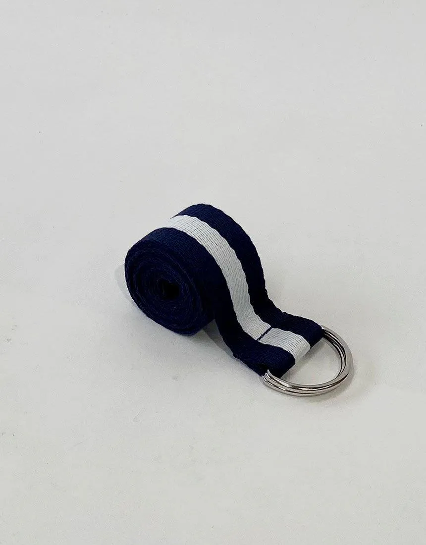 Portsea D-Ring Belt - Navy/White