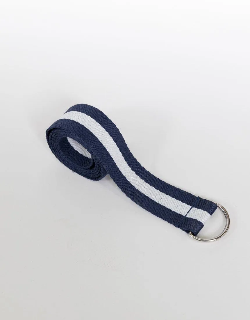 Portsea D-Ring Belt - Navy/White