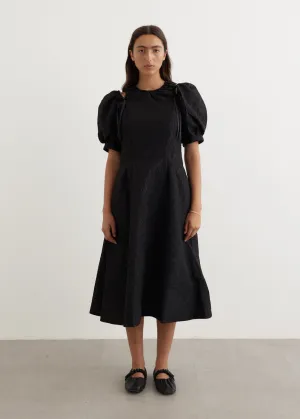 Puff Sleeve Ruched Shoulder Bite Dress