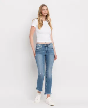 Quince - Mid Rise Distressed Hem Ankle Bootcut Jeans