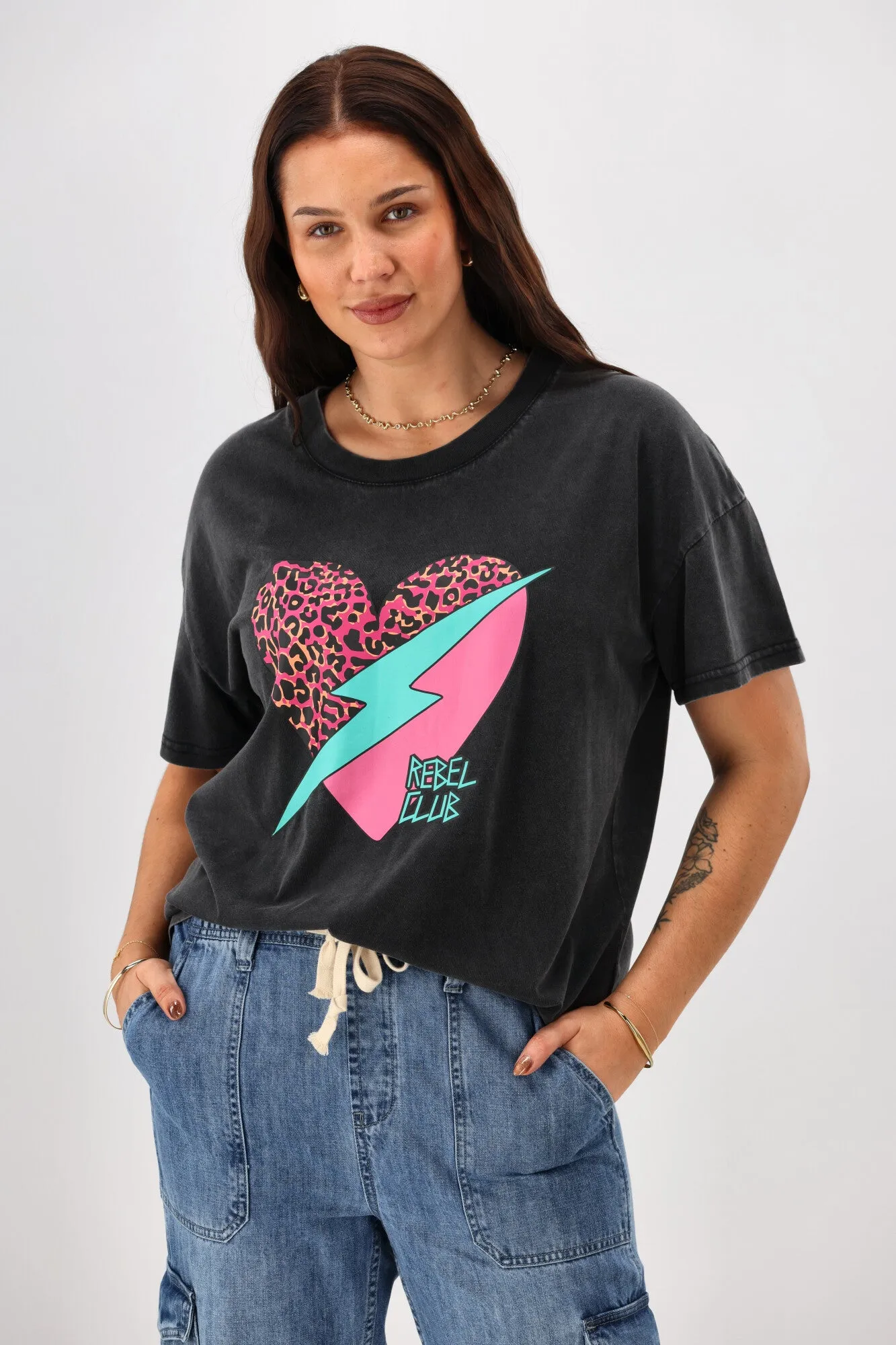 Rebel Club Lighting Love Tee Acid Black Pre-Order Due Late May