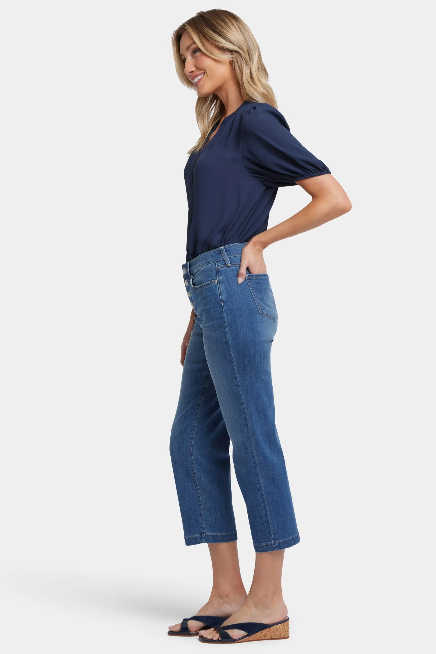 Relaxed Piper Crop Jeans - Costa Brava