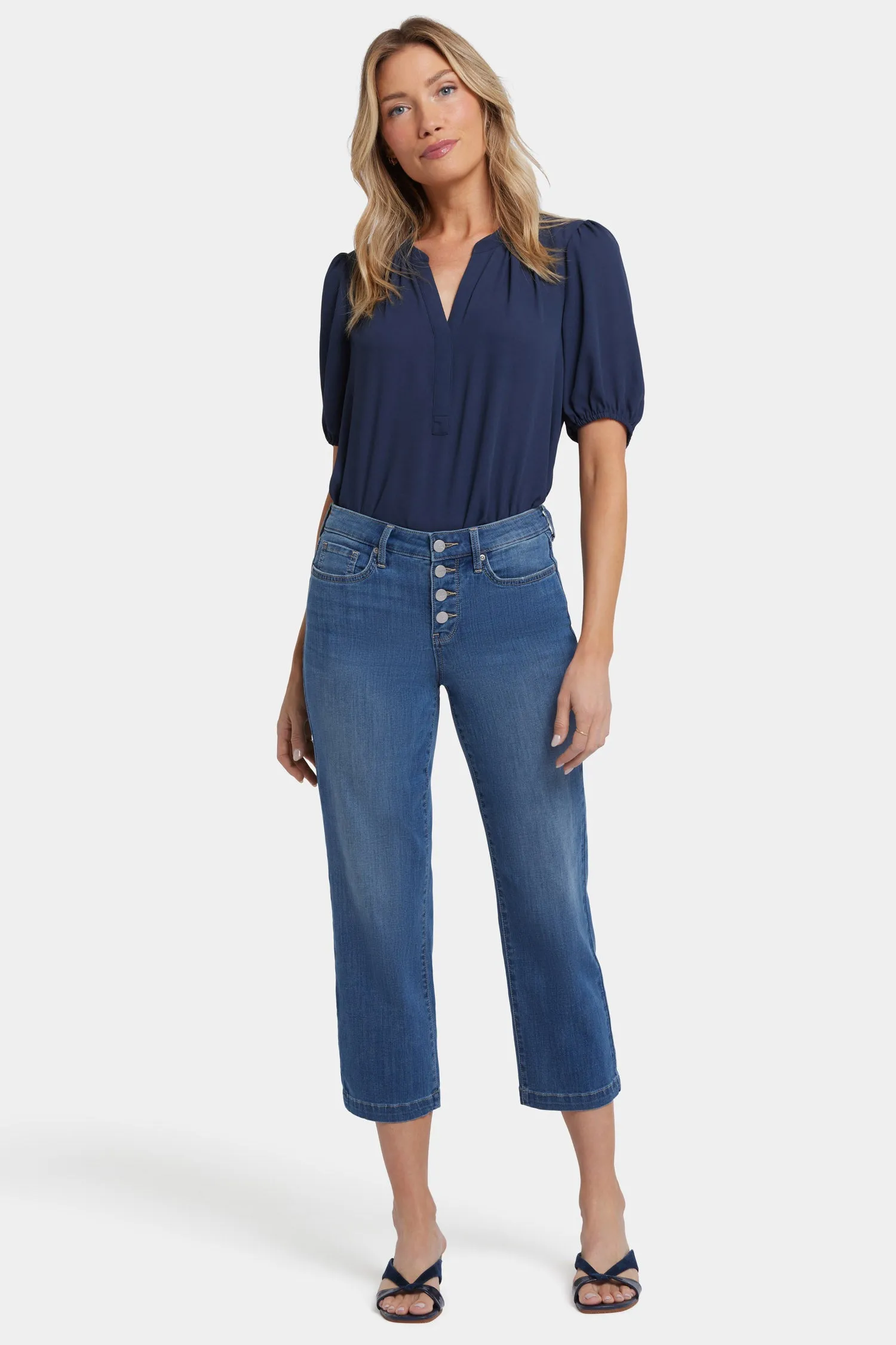Relaxed Piper Crop Jeans - Costa Brava