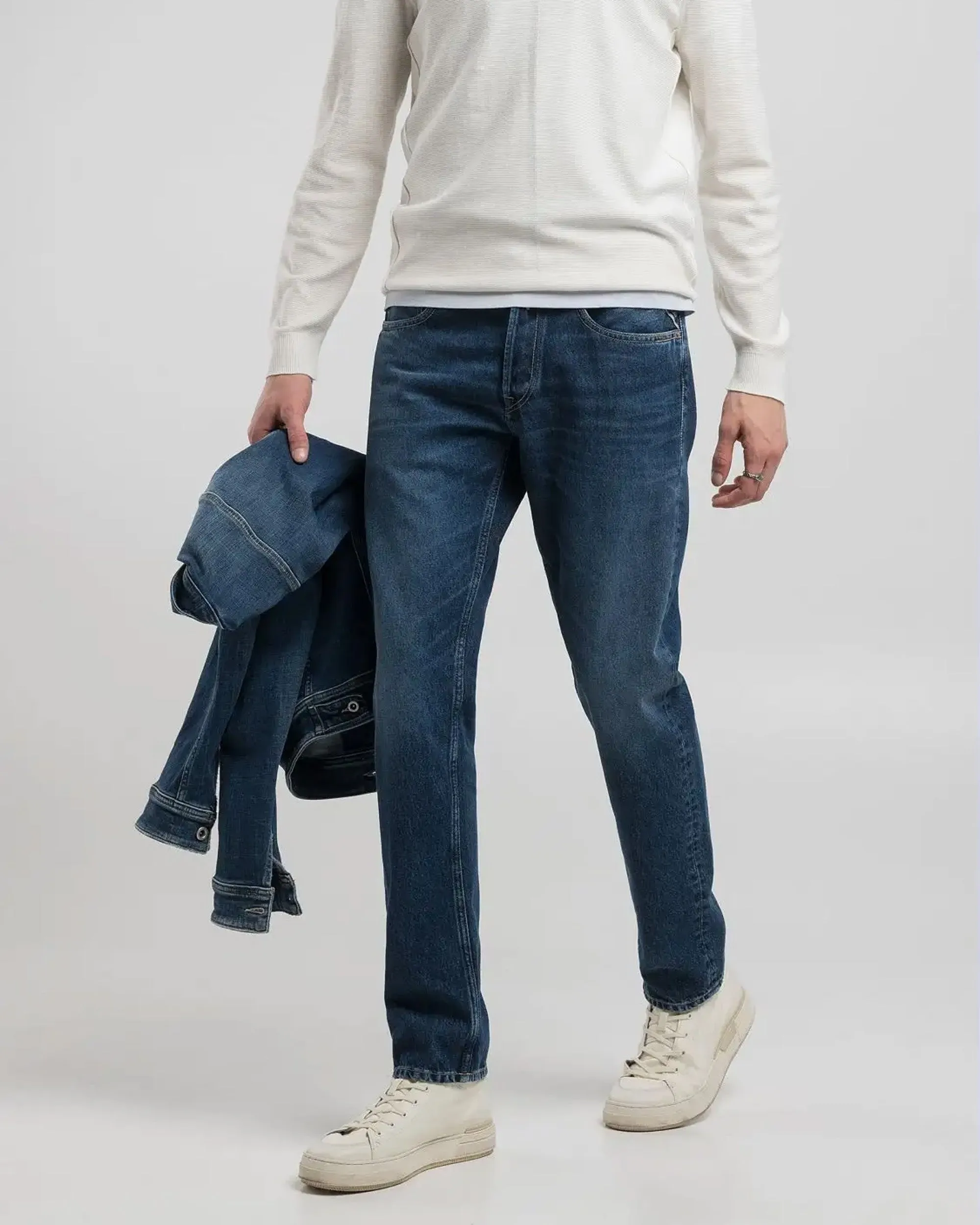 Replay Grover Straight Fit Mens Jeans - Dark Blue