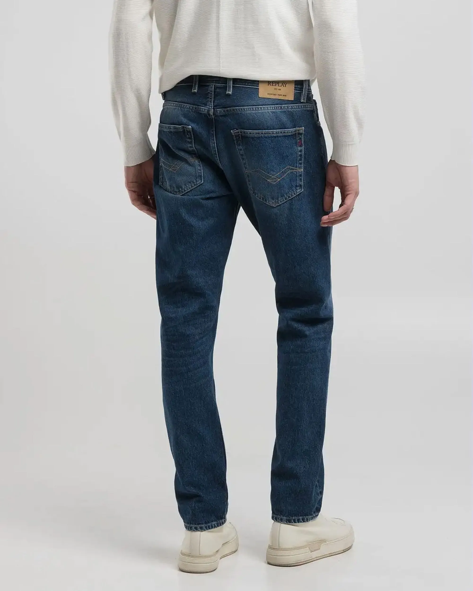 Replay Grover Straight Fit Mens Jeans - Dark Blue