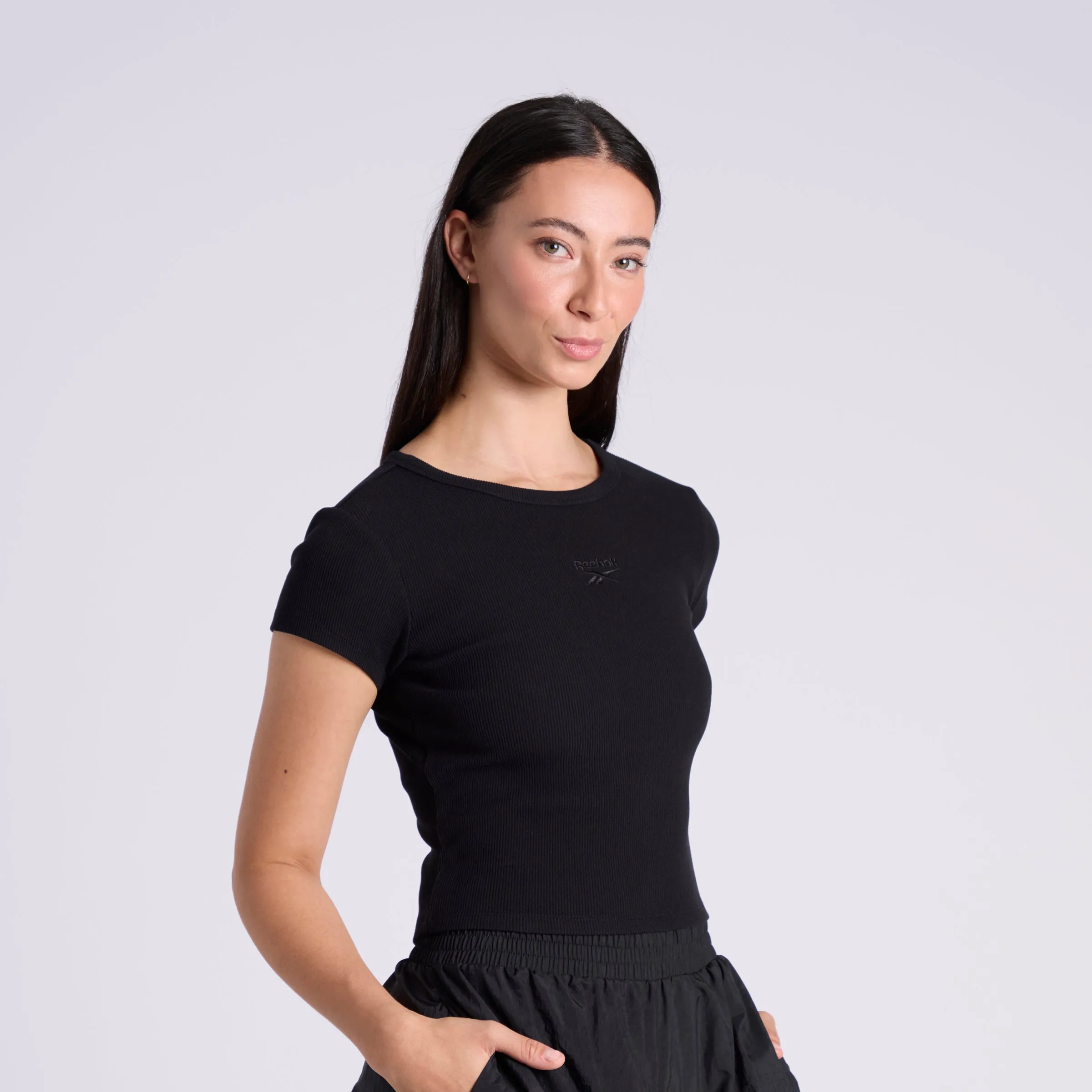 Ribbed Tee Black