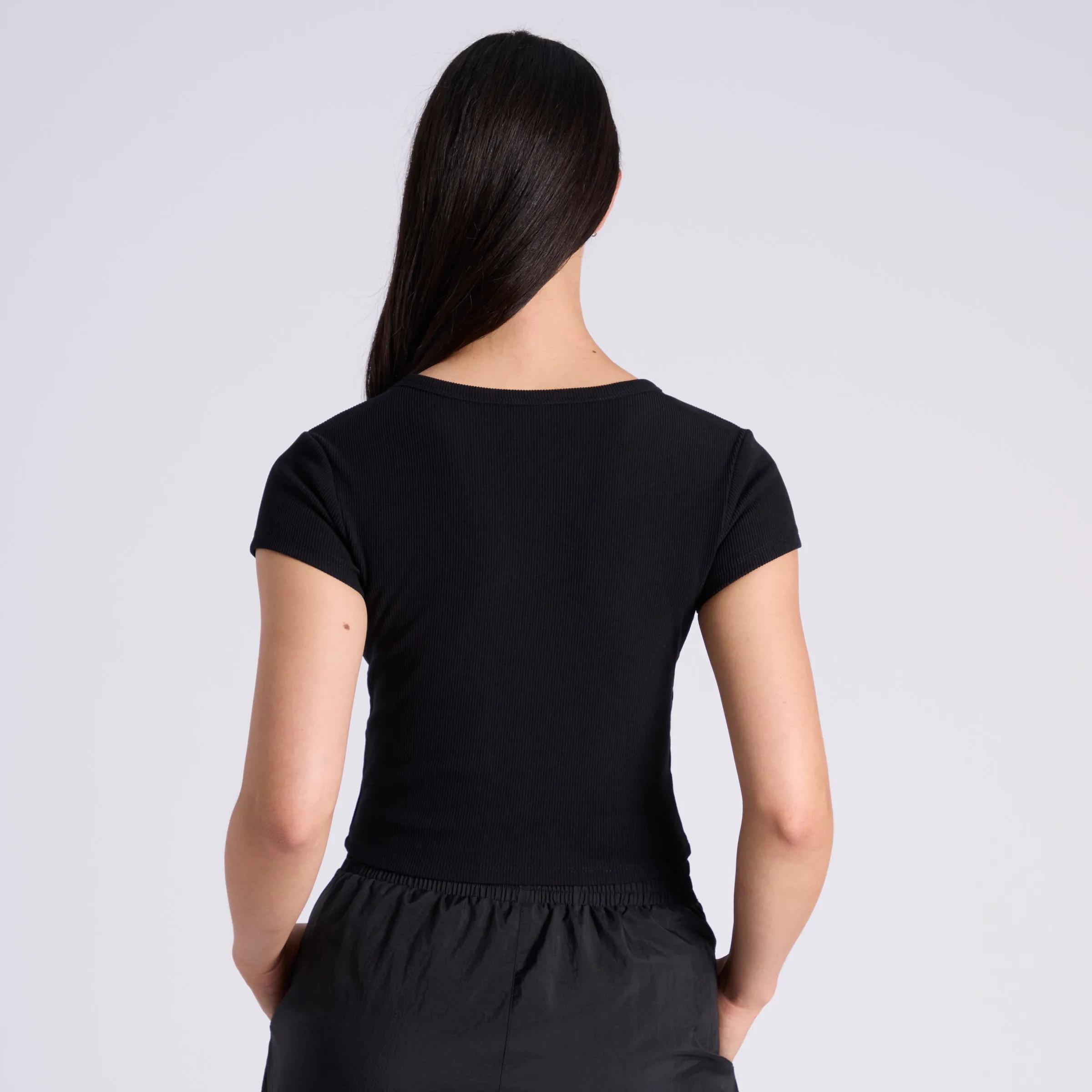 Ribbed Tee Black
