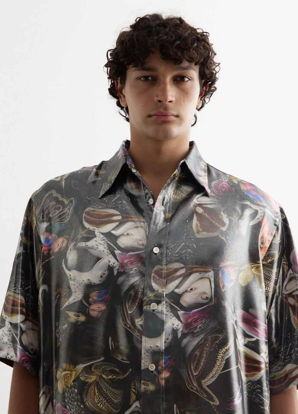 Sandrok Short Sleeve Foiled Print Shirt