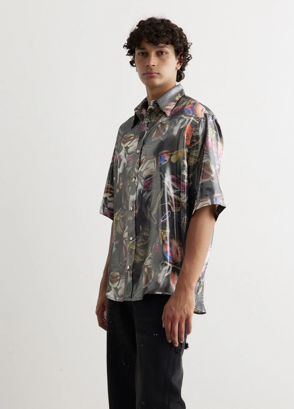 Sandrok Short Sleeve Foiled Print Shirt