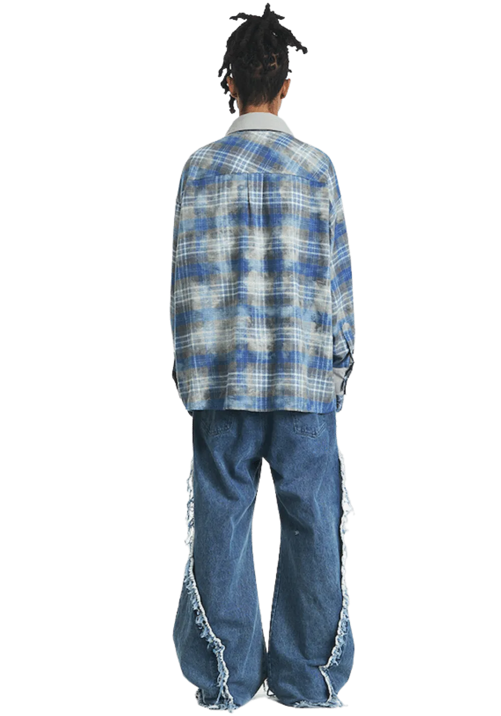 Segmented Washed Denim Jeans