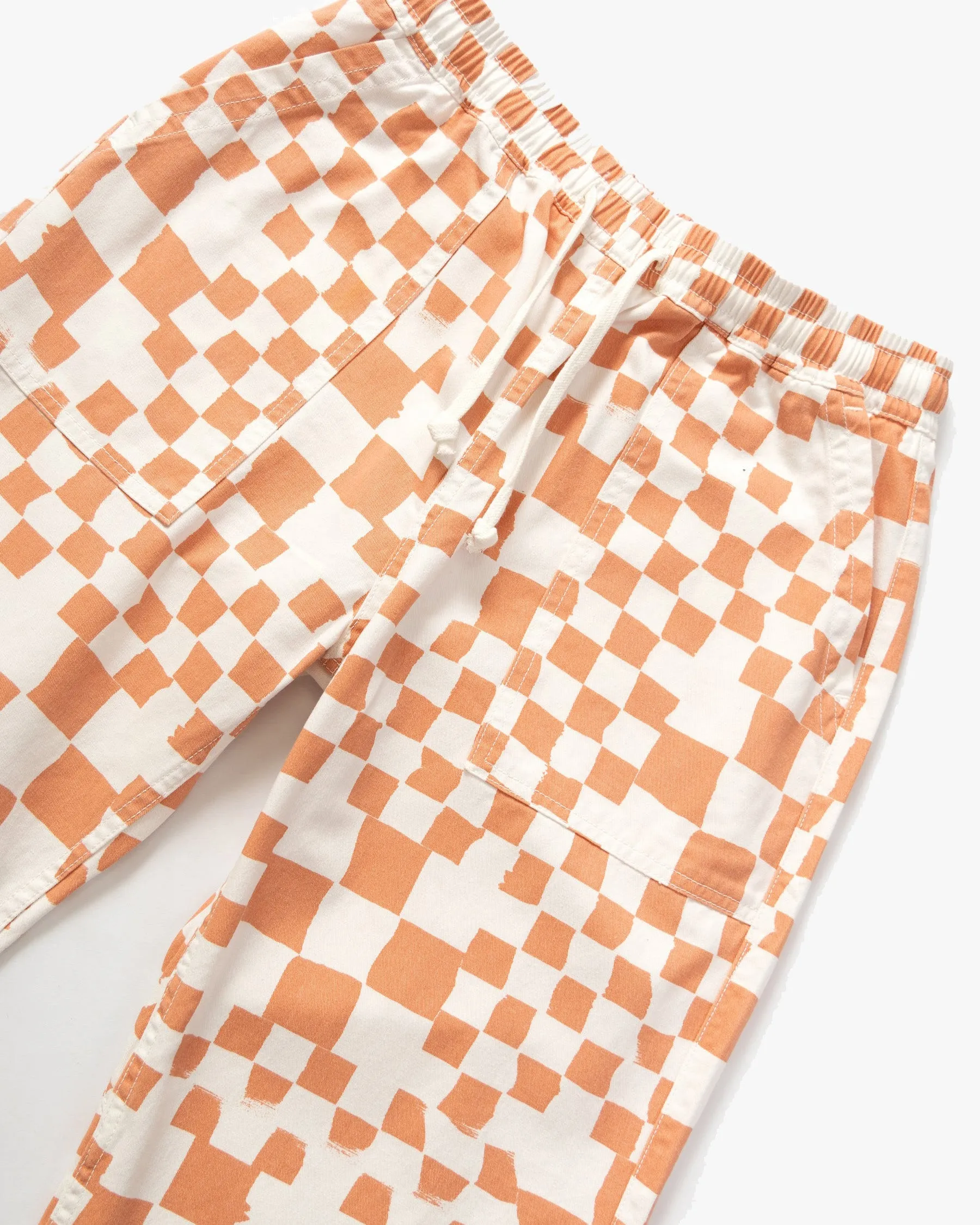 Service Works Drill Printed Chef Pant - Salmon Checker