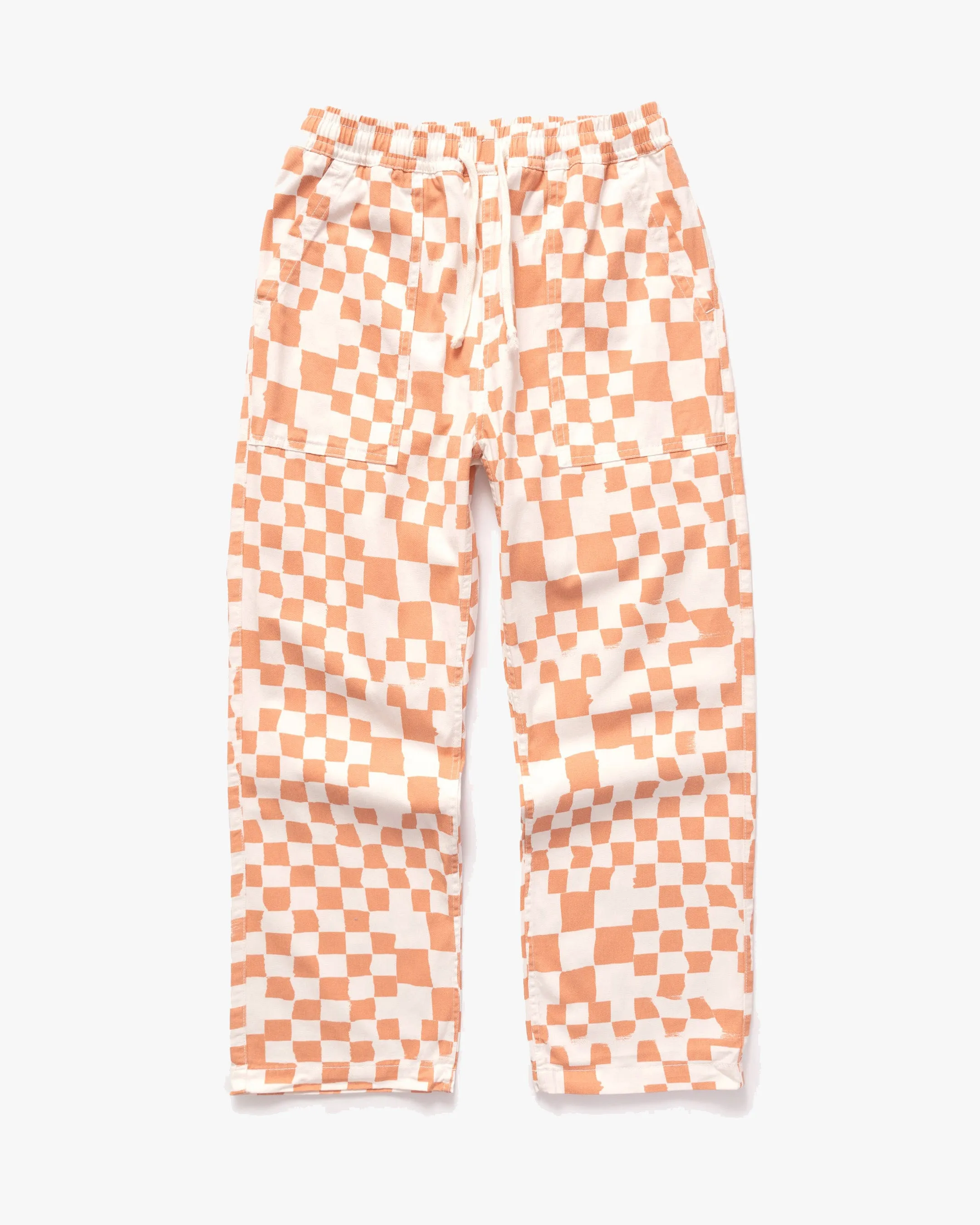 Service Works Drill Printed Chef Pant - Salmon Checker