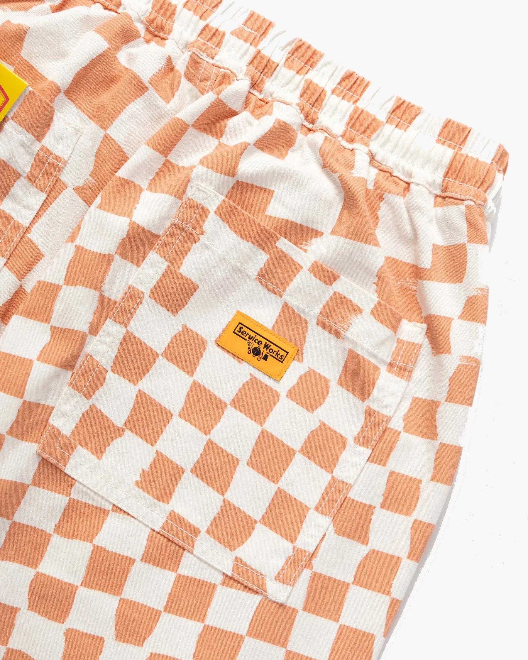 Service Works Drill Printed Chef Pant - Salmon Checker