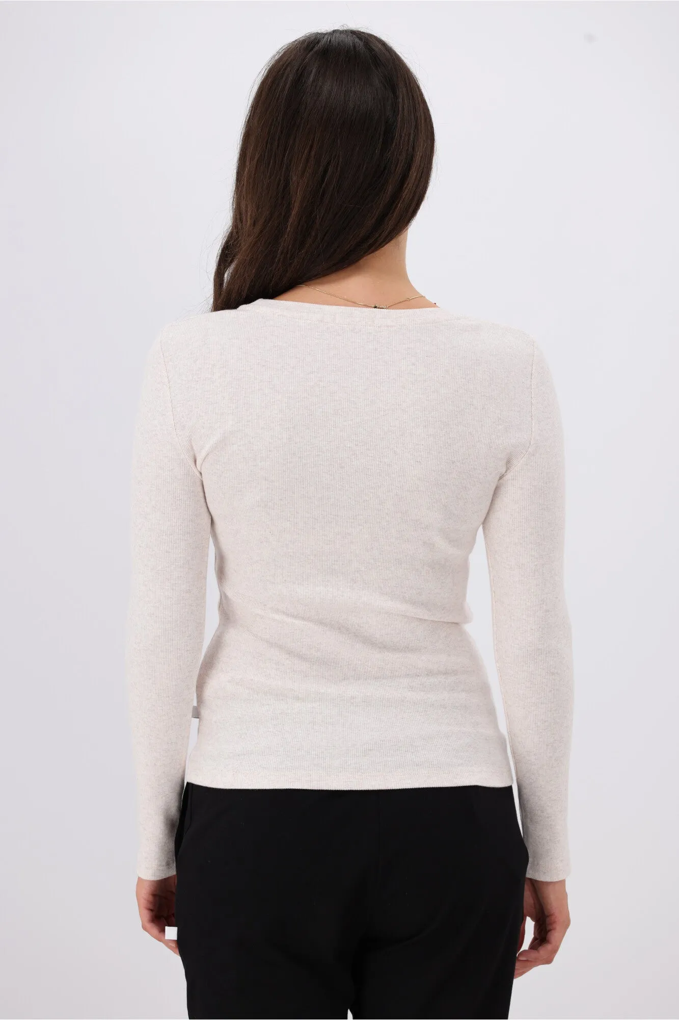 Shine On Essential Rib Long Sleeve Oat